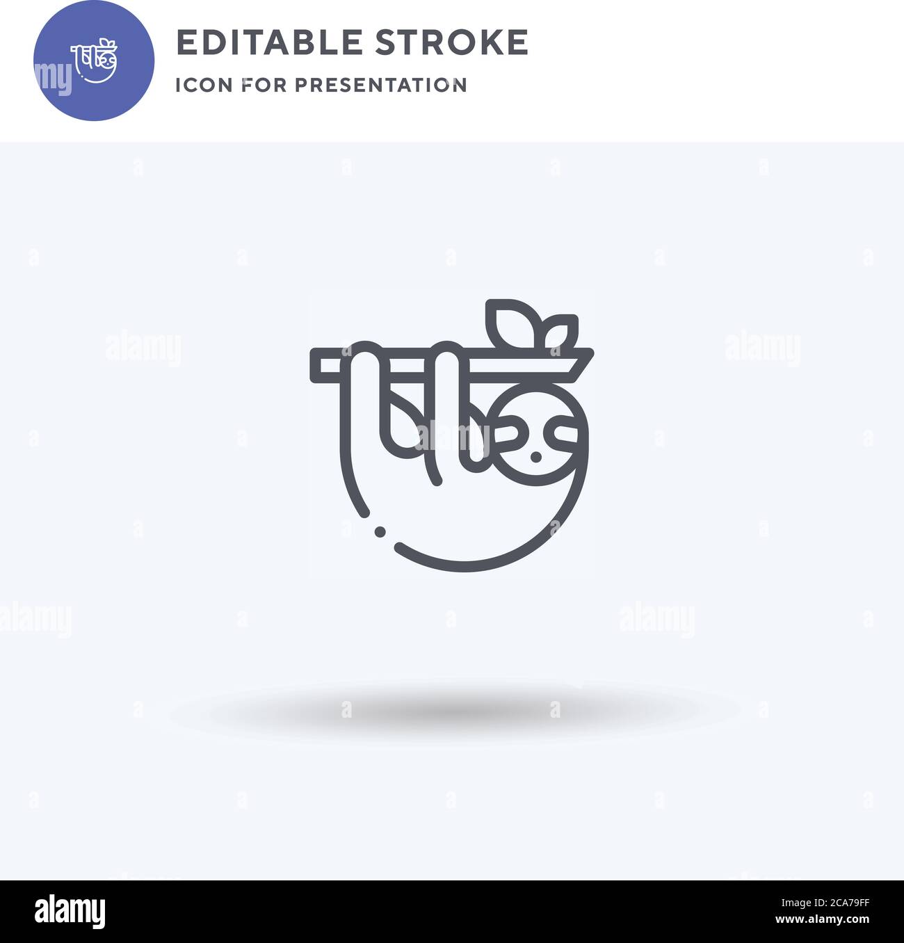 Sloth icon vector, filled flat sign, solid pictogram isolated on white ...