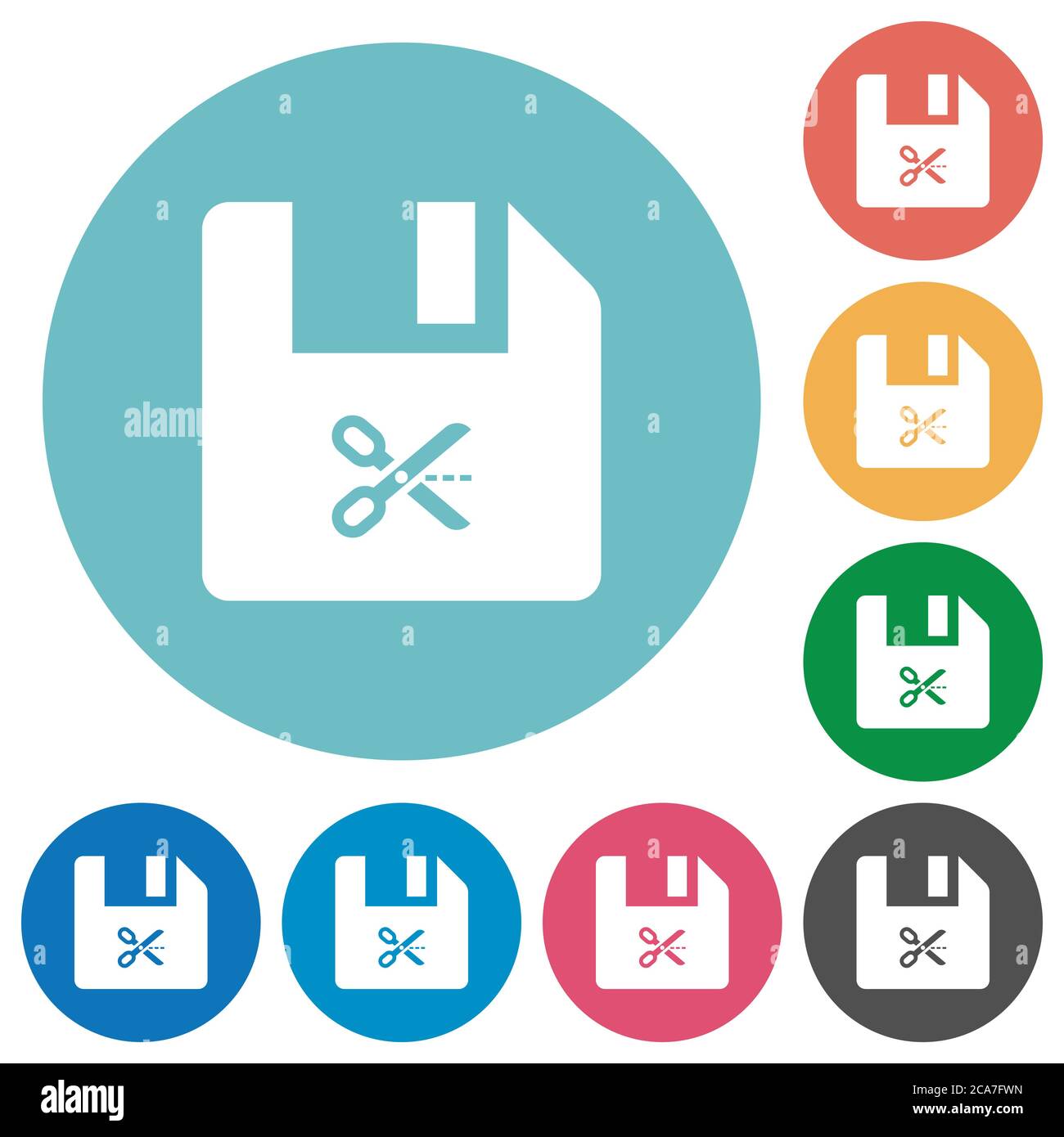 Cut file flat white icons on round color backgrounds Stock Vector Image ...