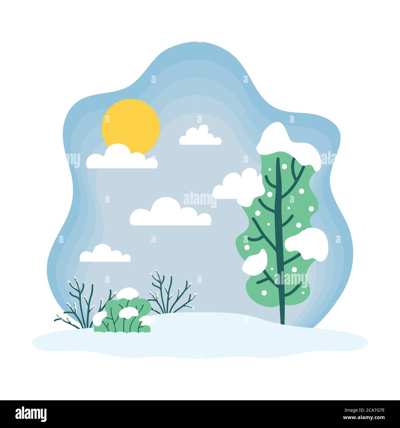 winter season weather climate scene vector illustration design Stock Vector