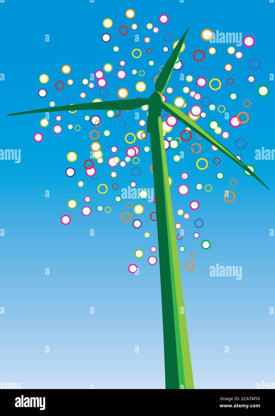 One wind turbine in Stock Vector Images - Alamy