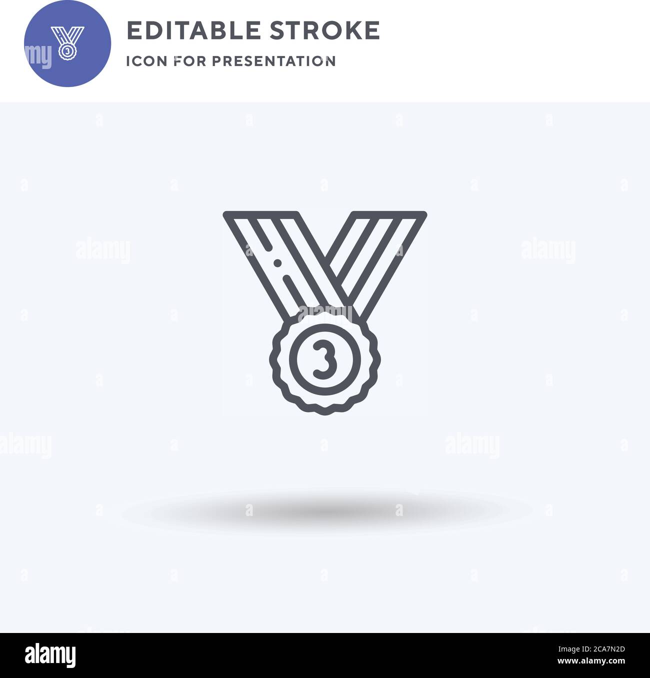 Third Prize icon vector, filled flat sign, solid pictogram isolated on ...