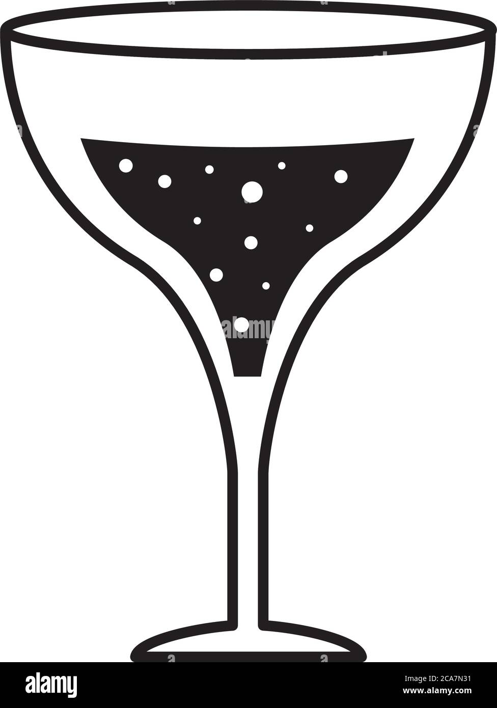 margarita cocktail glass cup silhouette style icon design, Alcohol