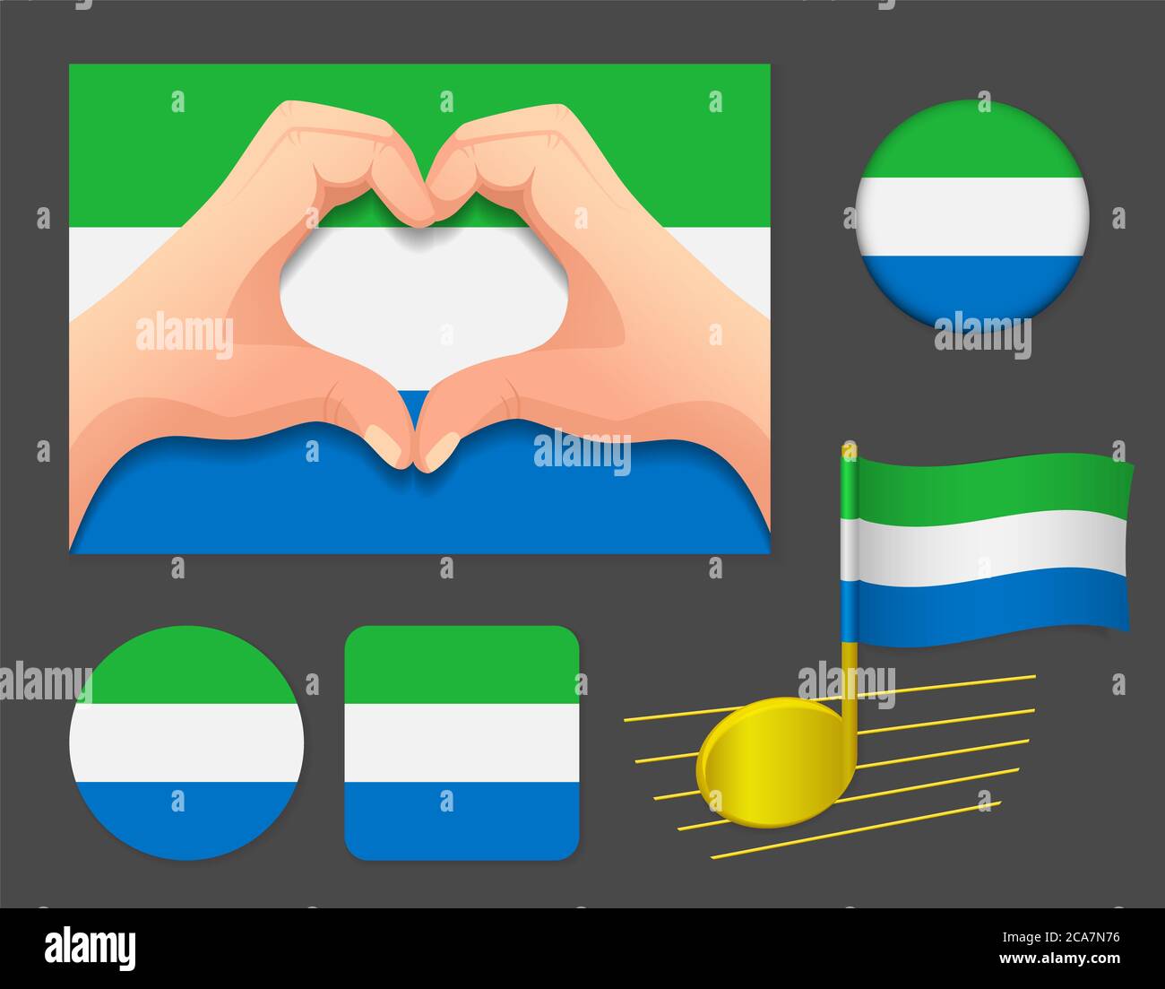 Sierra leone flag icon. National flag of Sierra leone illustration ...