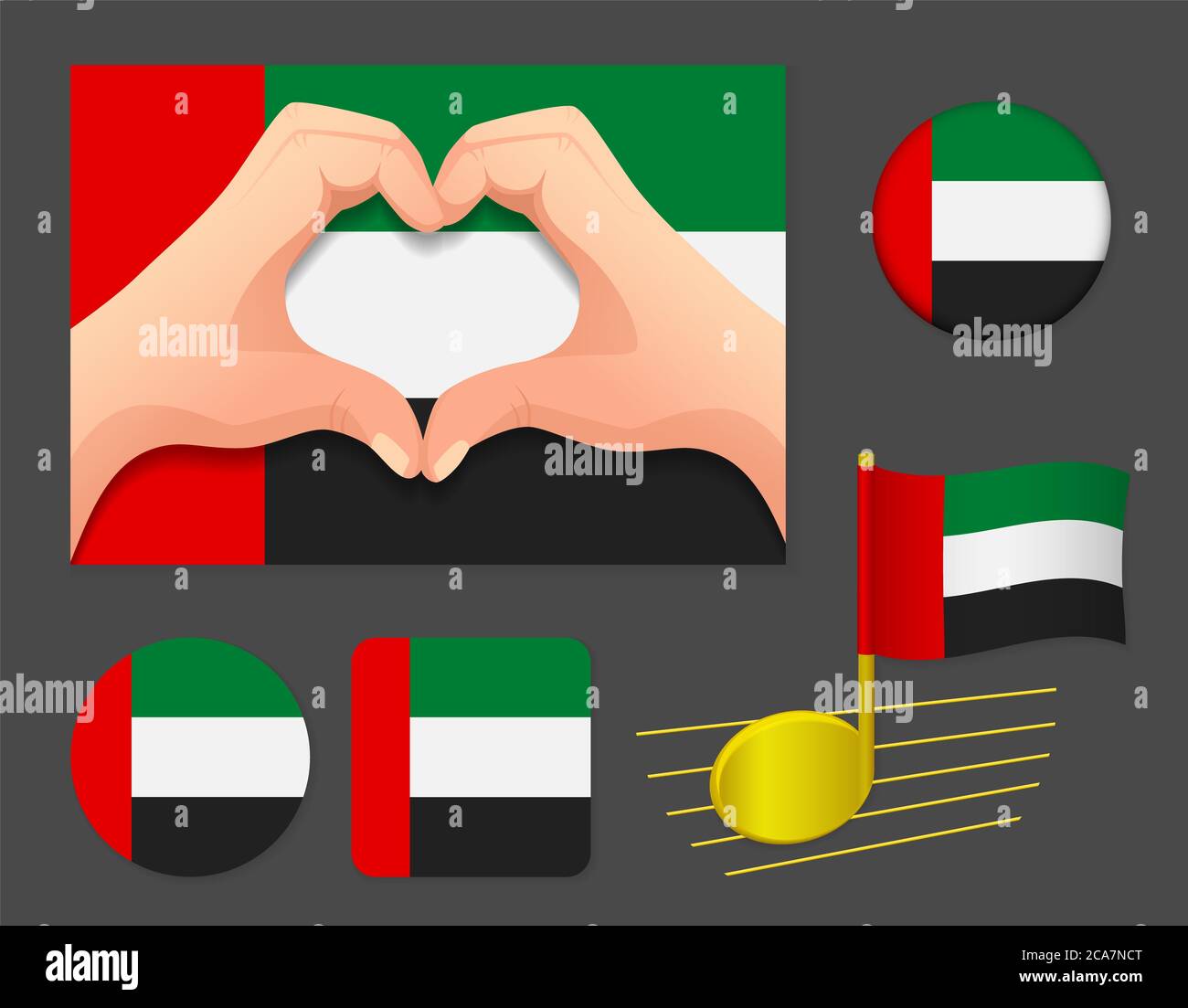 United arab flag icon. National flag of United arab illustration Stock ...