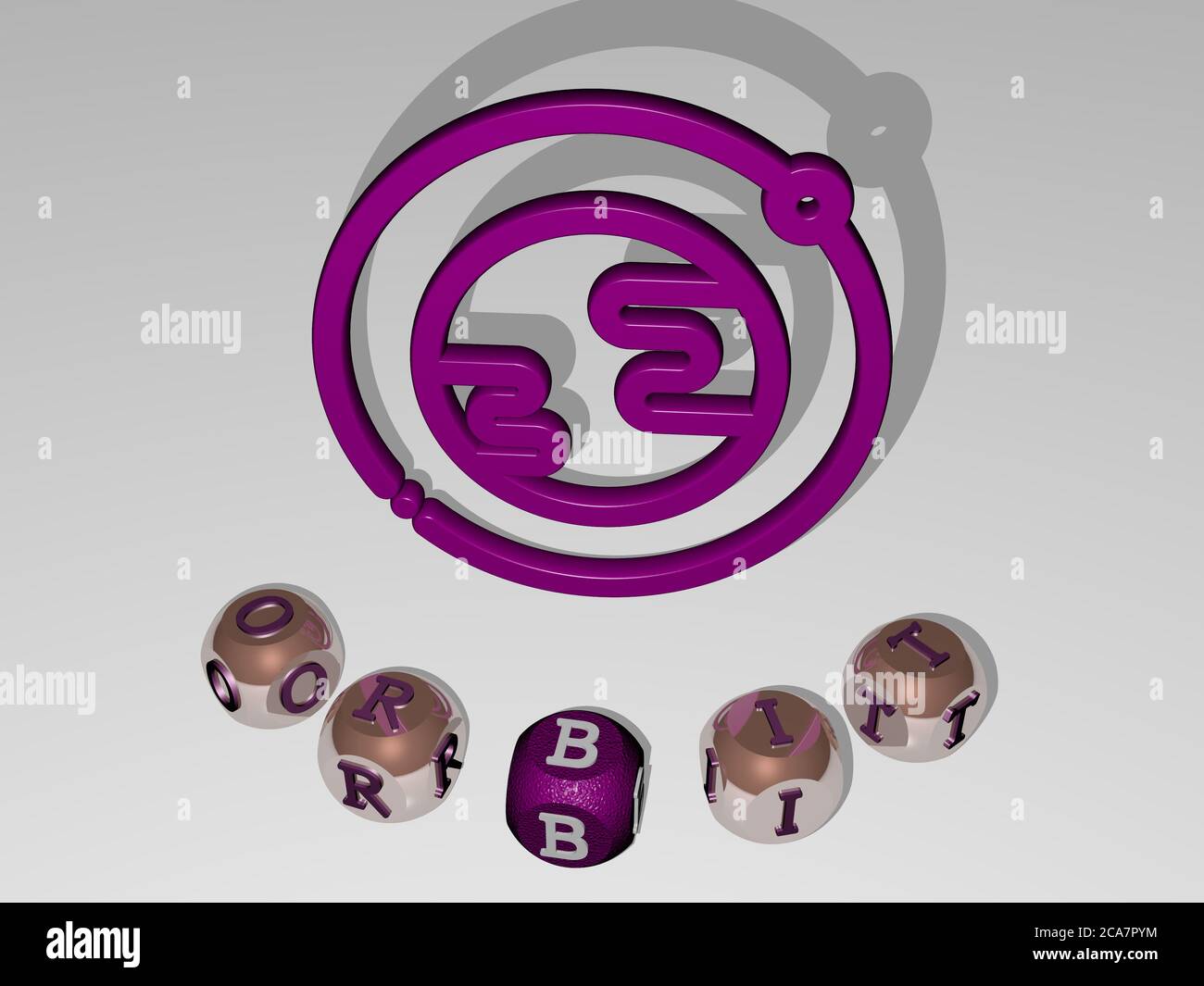 3D illustration of ORBIT graphics and text around the icon made by ...