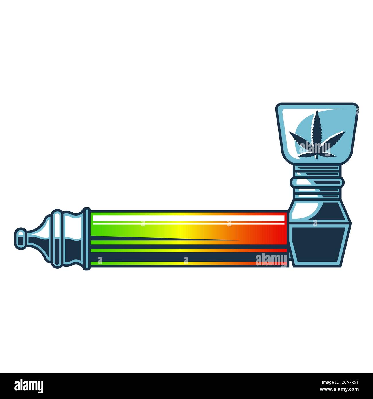 smoking pipe for marijuana. Flat vector illustration isolated on white background. Stock Vector