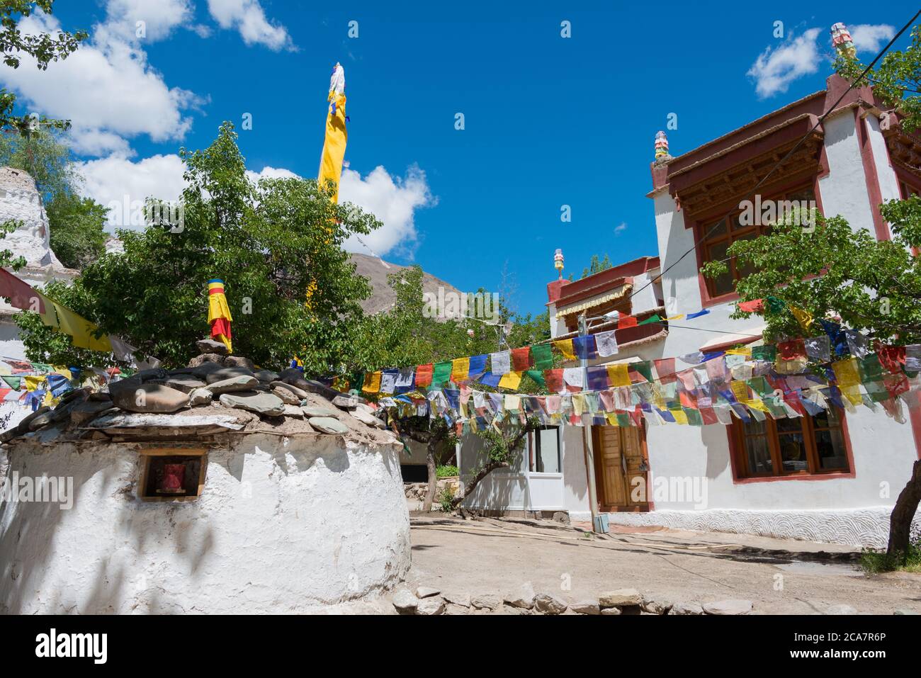 Ladakh, India - Alchi Monastery (Alchi Gompa) in Ladakh, Jammu and Kashmir, India. The Monastery was originally built in 10-11th century Stock Photo