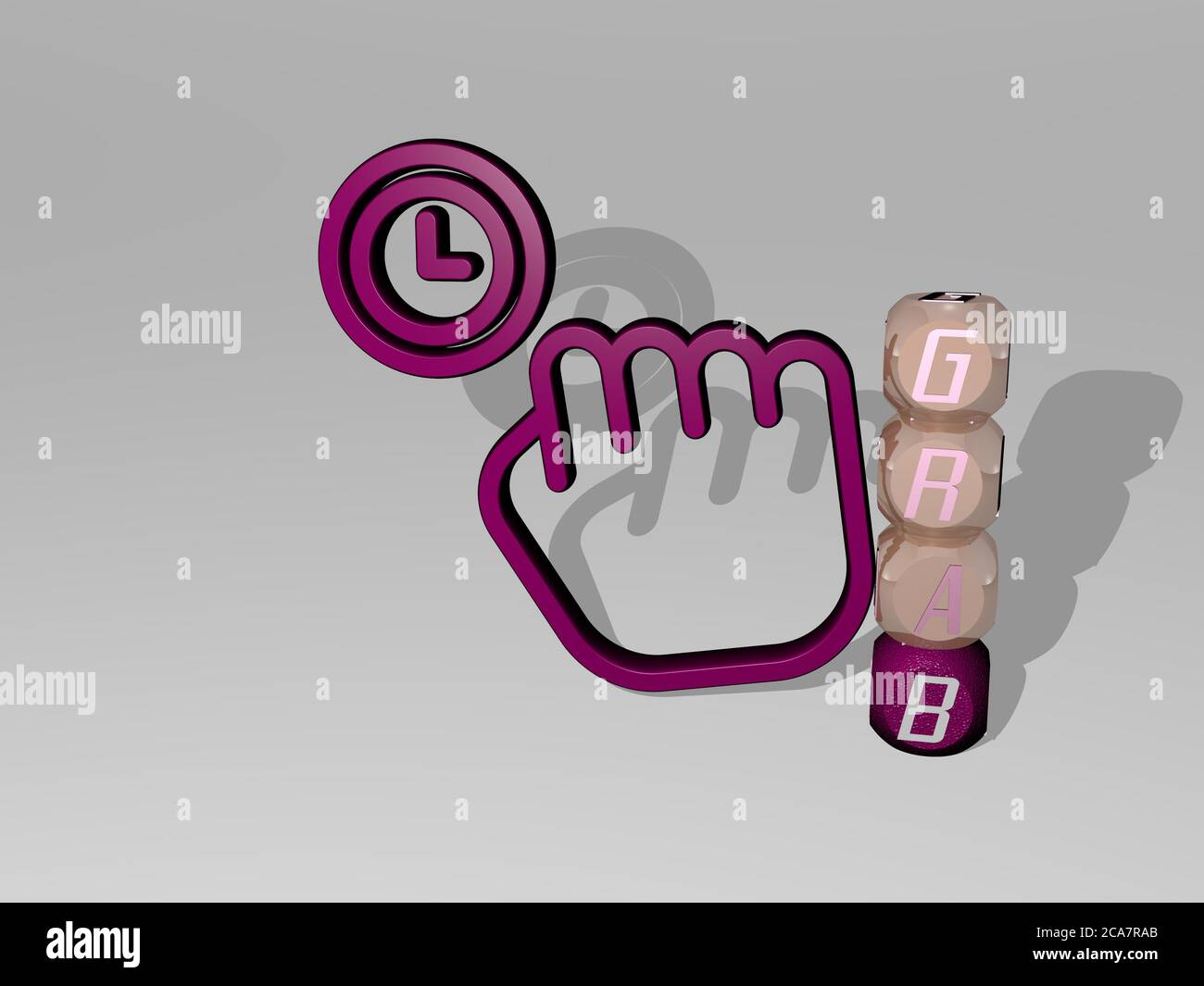 3D graphical image of GRAB vertically along with text built around the ...