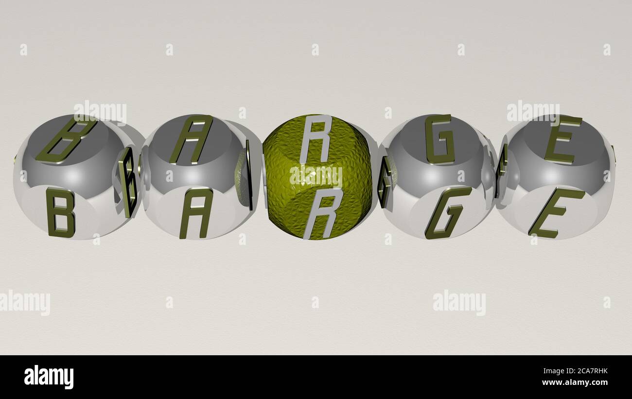 barge combined by dice letters and color crossing for the related