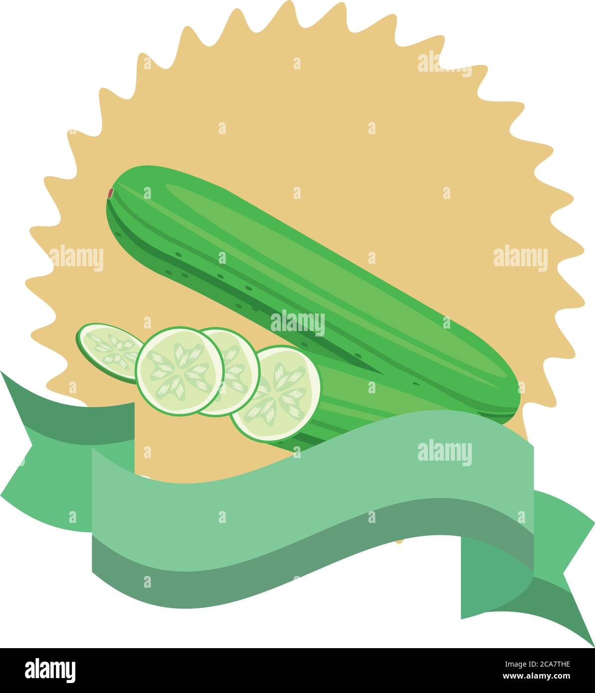 cucumber healthy vegetable detailed style icon vector illustration ...