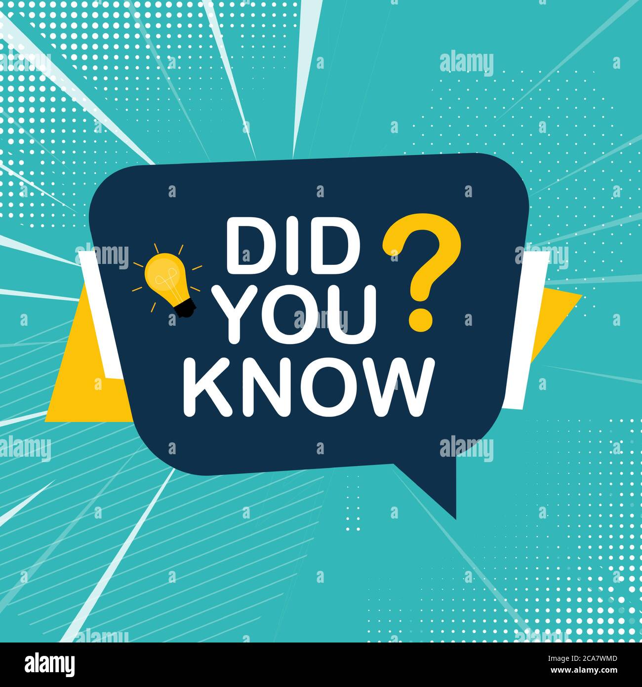 Did you know sticker with speech bubble. Vector Illustration Stock