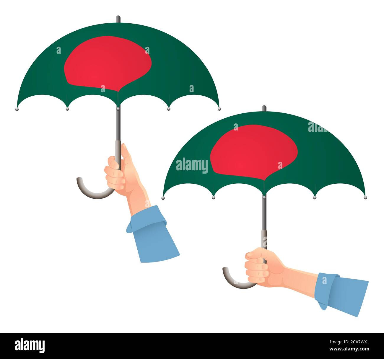 Bangladesh flag umbrella. Social security concept. National flag of