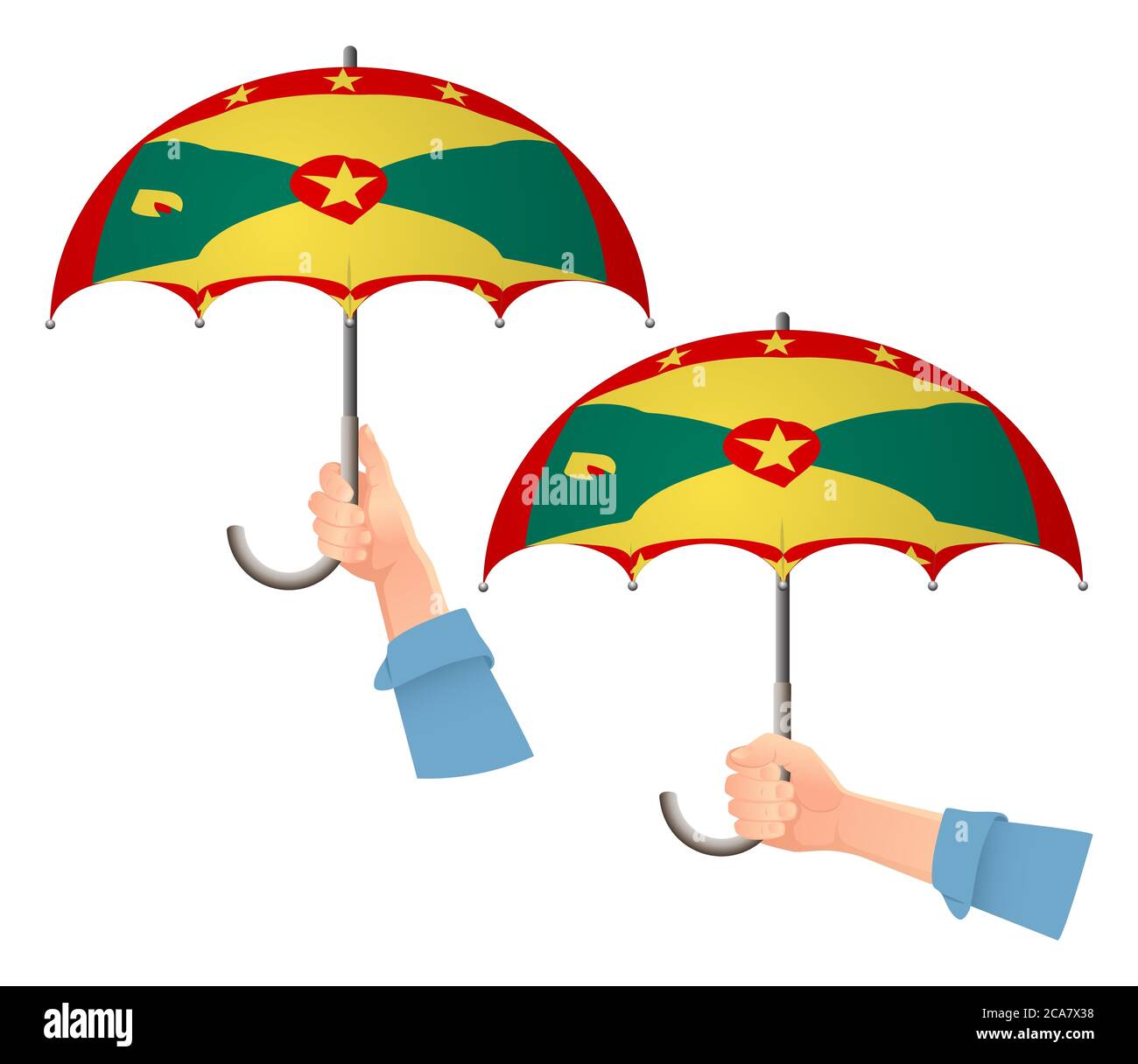 Grenada flag umbrella. Social security concept. National flag of