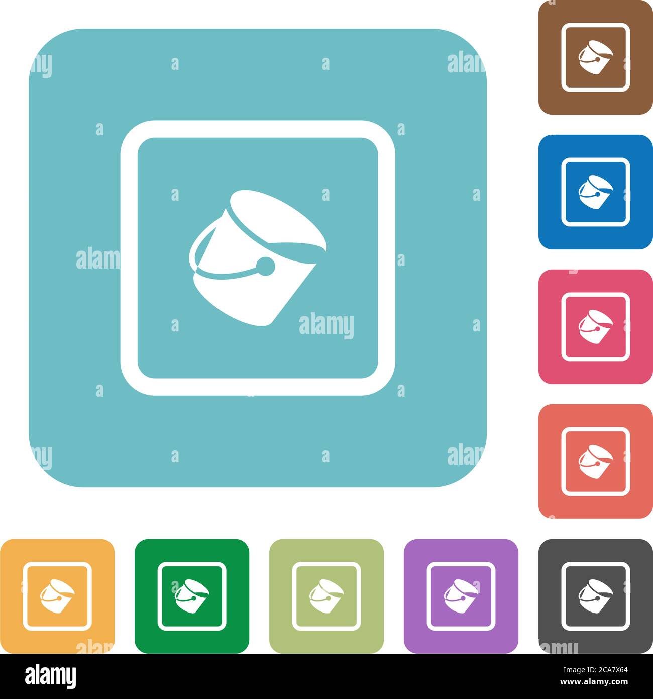 Fill object white flat icons on color rounded square backgrounds Stock Vector