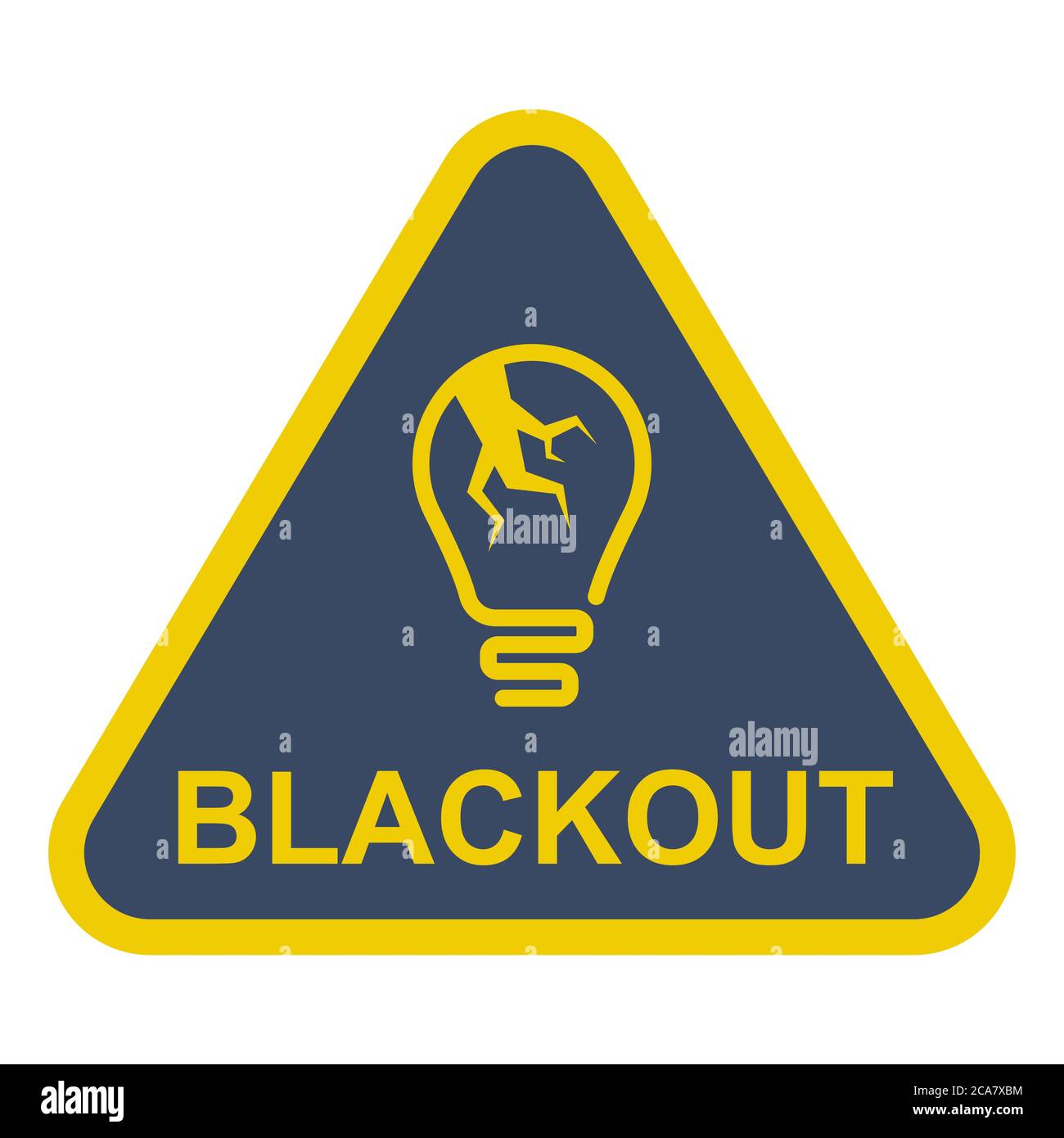 blackout triangular sign. cracked light bulb. flat vector illustration  Stock Vector Image & Art - Alamy