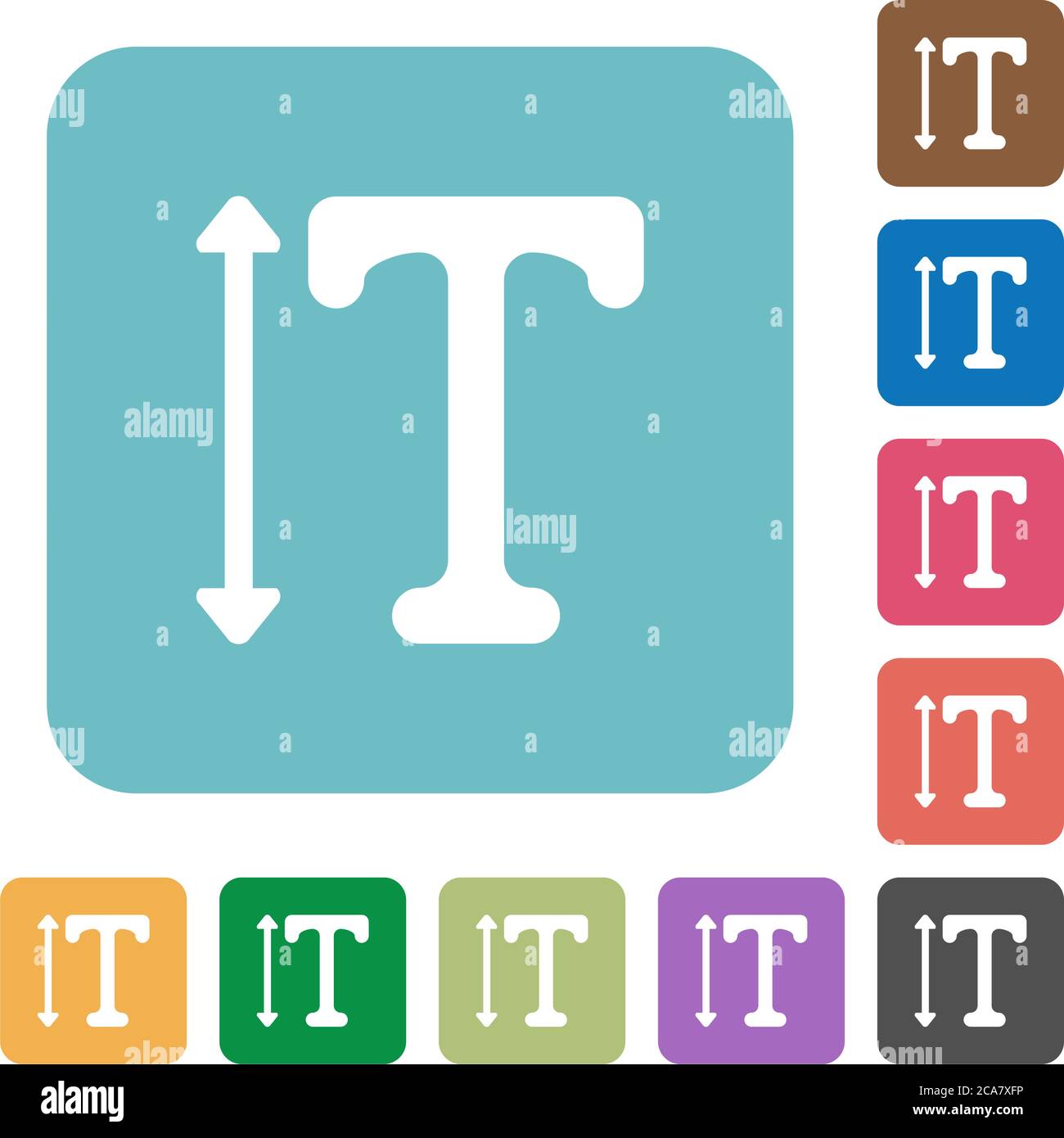 Adjust font height white flat icons on color rounded square backgrounds ...