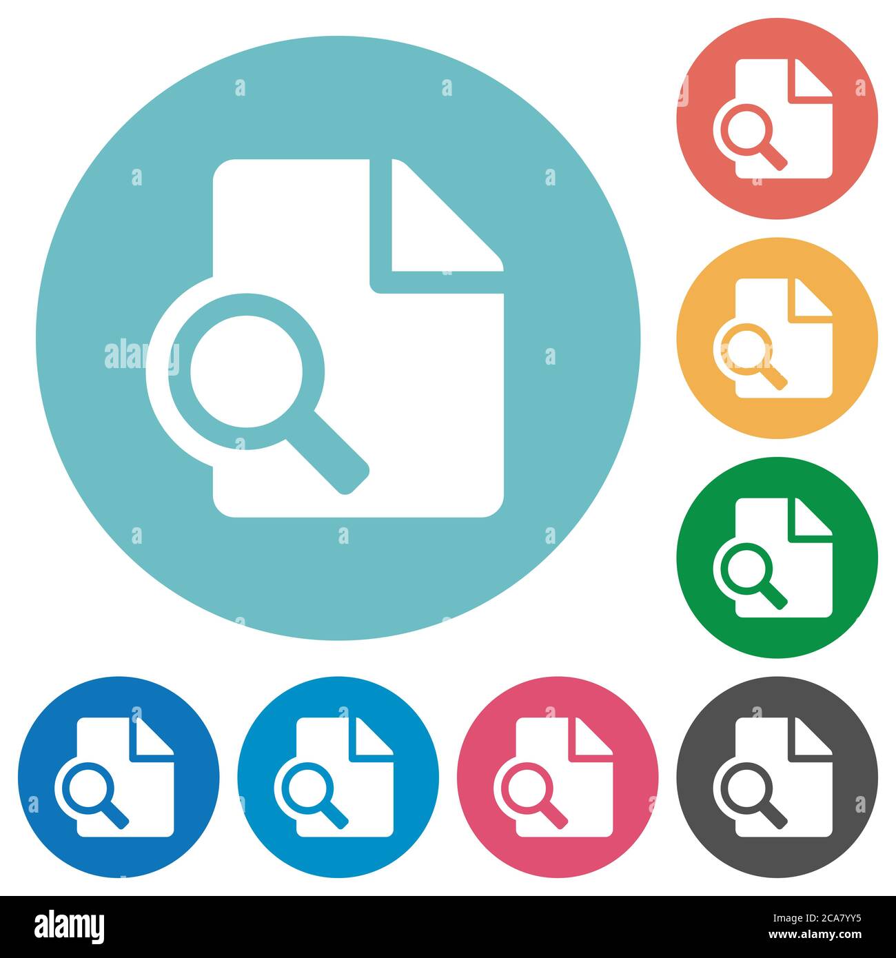 Preview flat white icons on round color backgrounds Stock Vector Image ...