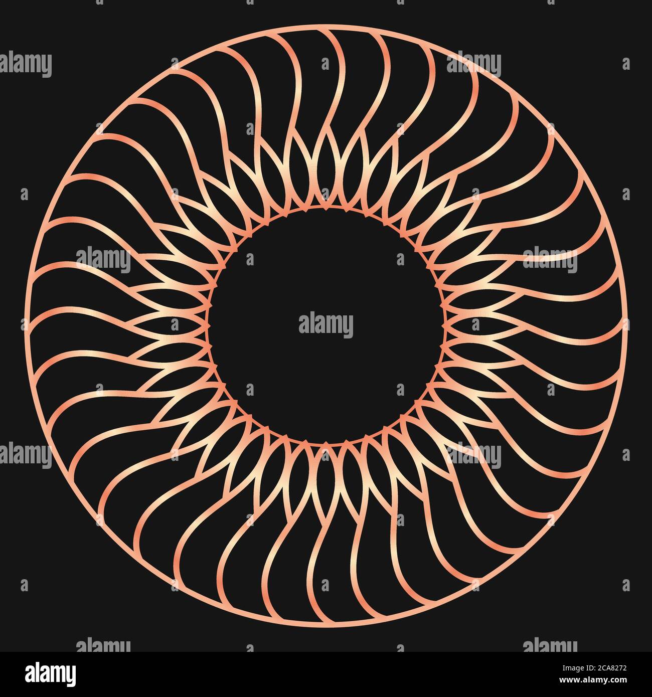 Radial pattern concept, rose gold gradient, adobe illustrator Stock