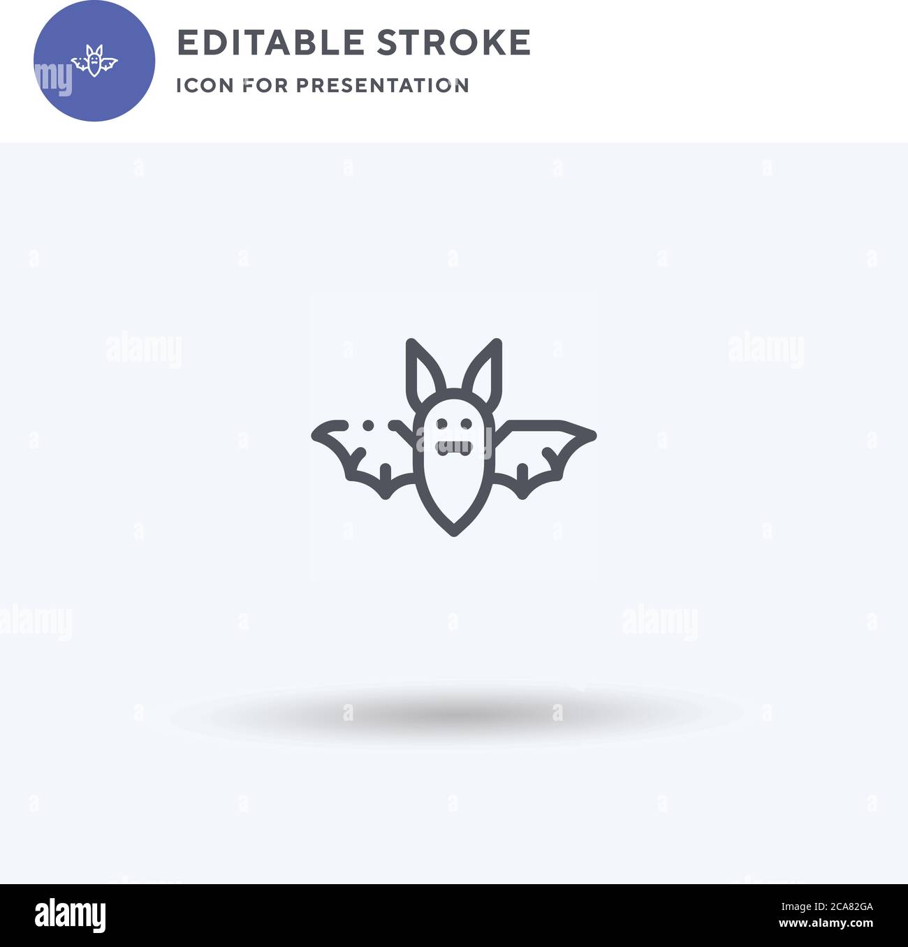 Bat icon vector, filled flat sign, solid pictogram isolated on white ...
