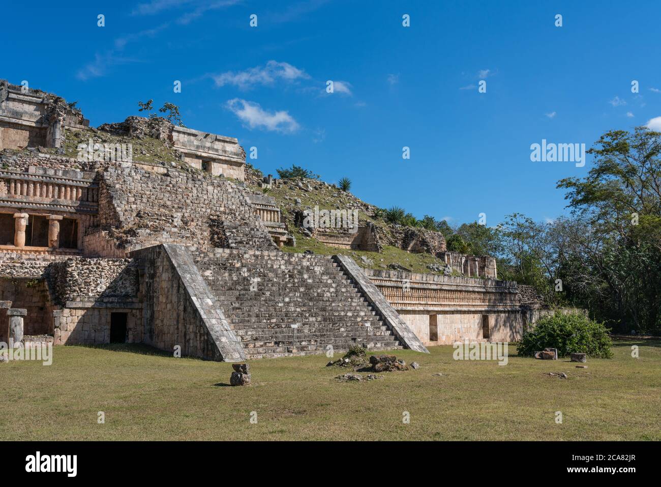 The Grand Palace in the ruins of the Mayan city of Sayil are part of ...