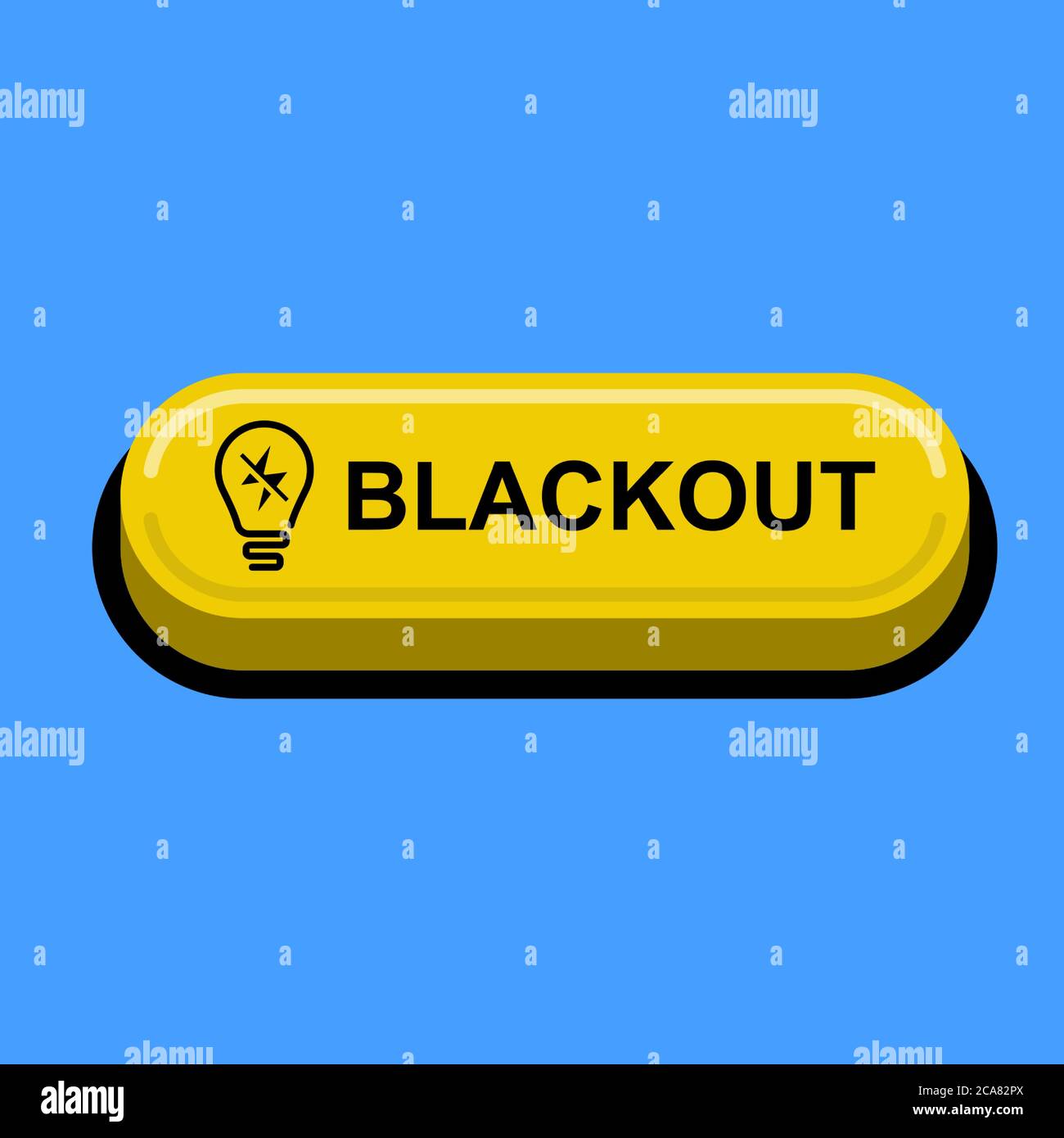 power off button. flat vector illustration. yellow switch Stock Vector