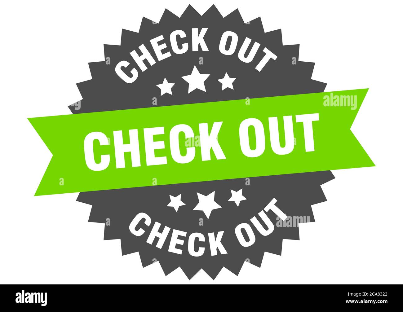 check out round isolated ribbon label. check out sign Stock Vector ...