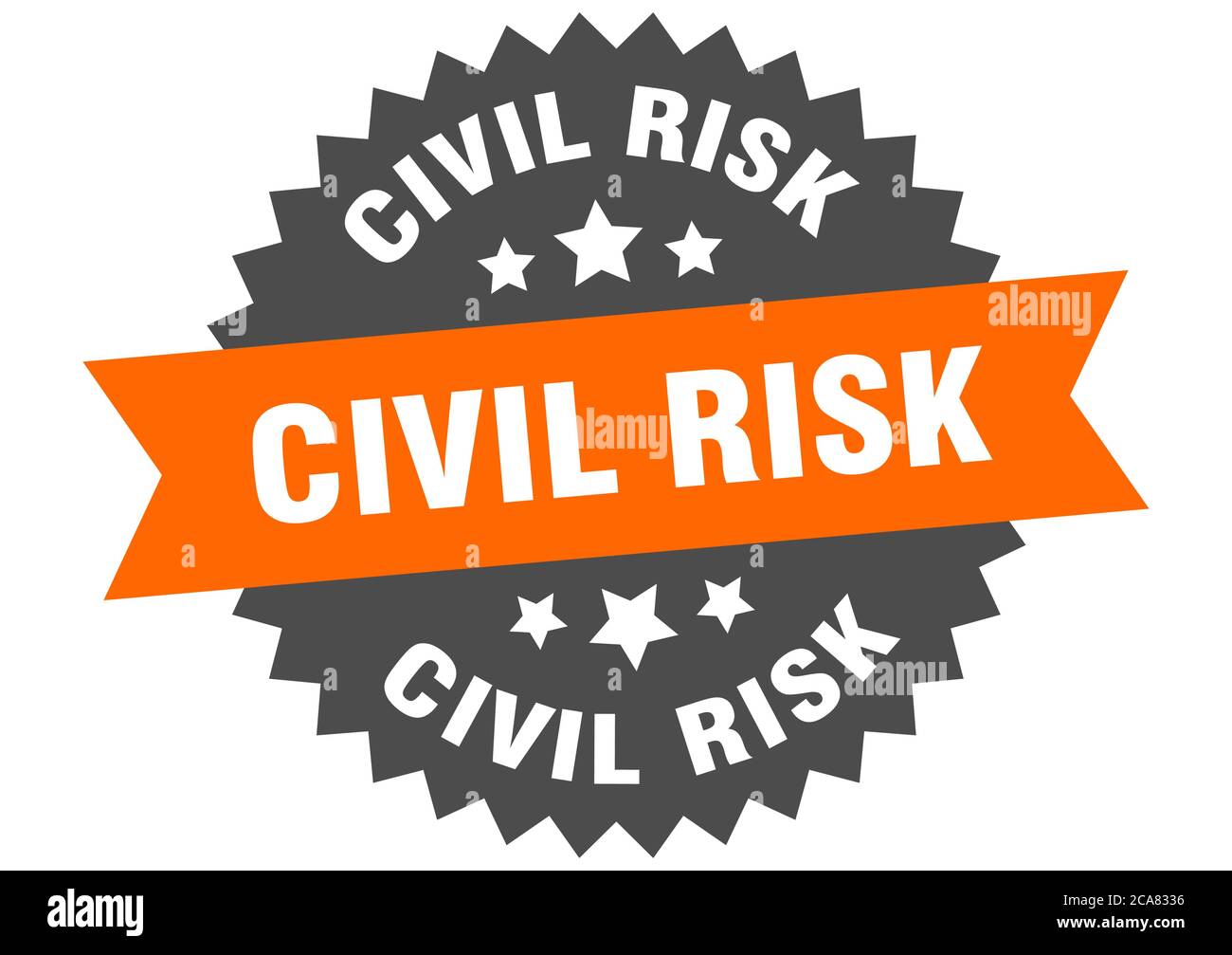Risk round orange sticker hi-res stock photography and images - Alamy