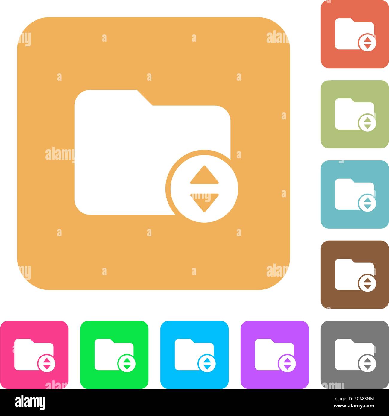 Change directory flat icons on rounded square vivid color backgrounds ...