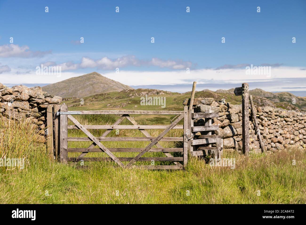 Drystone wall at Eskdale in the Lake District, Cumbria, England Stock Photo