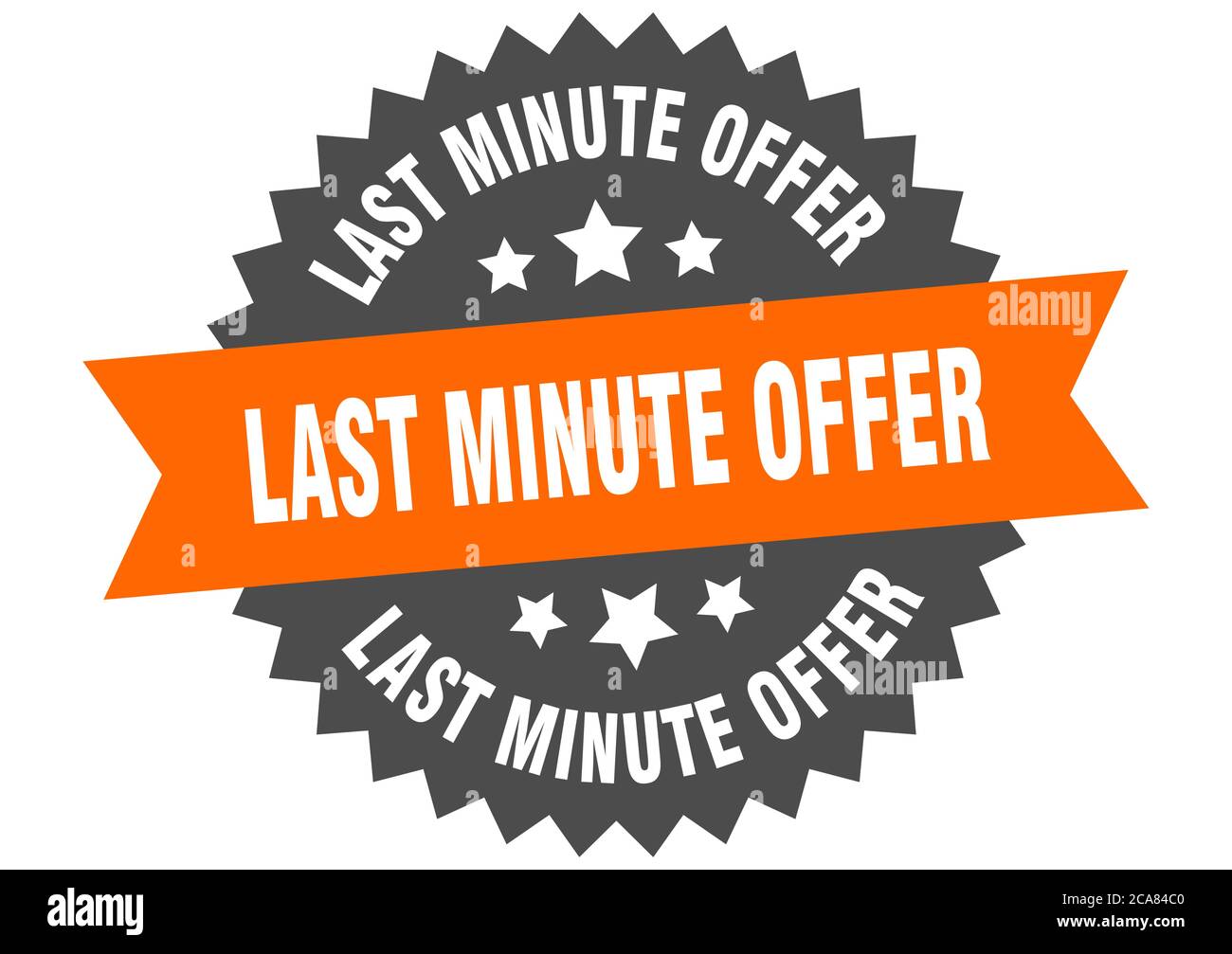Round Offfer last minute offer round isolated ribbon label. last minute offer sign ...