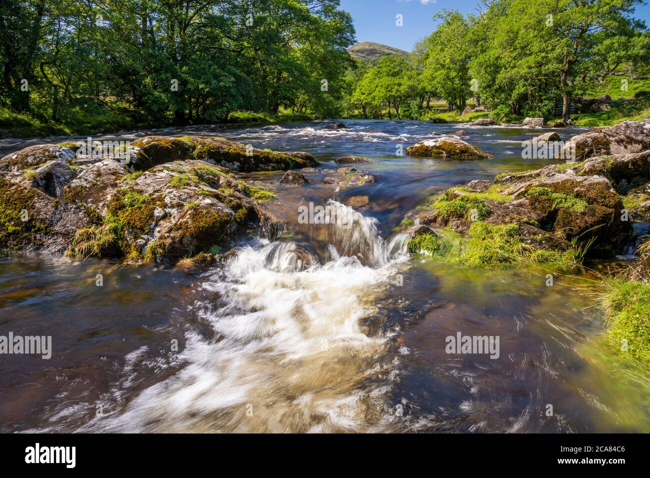Waterfall on the River Duddon near Ulpha, Lake District, Cumbria, England Stock Photo