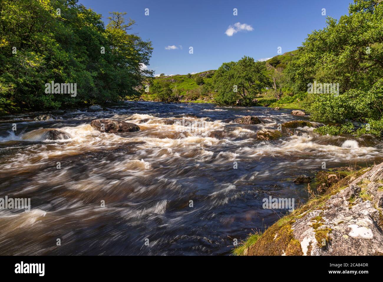 Waterfall on the River Duddon near Ulpha, Lake District, Cumbria, England Stock Photo