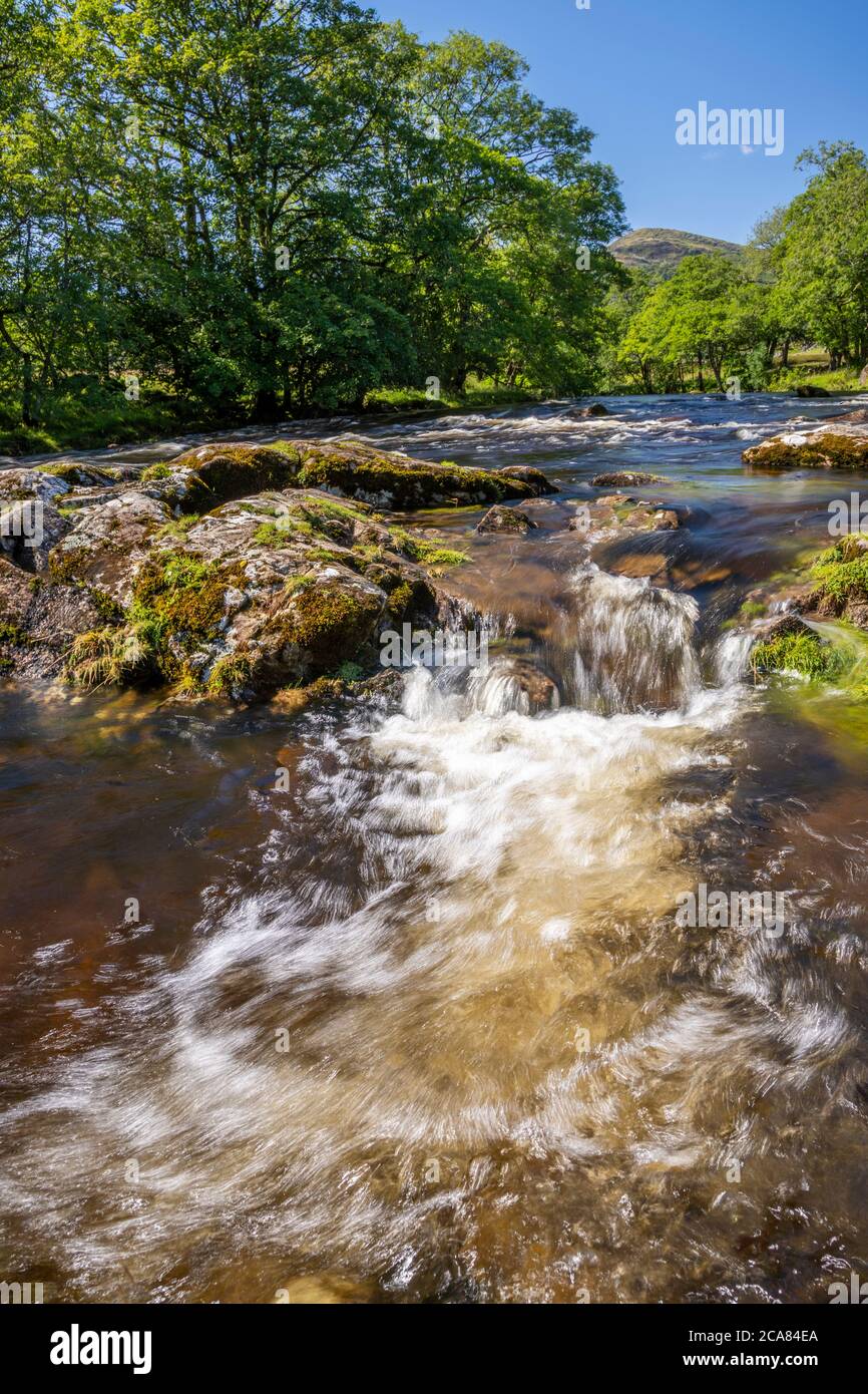 Waterfall on the River Duddon near Ulpha, Lake District, Cumbria, England Stock Photo