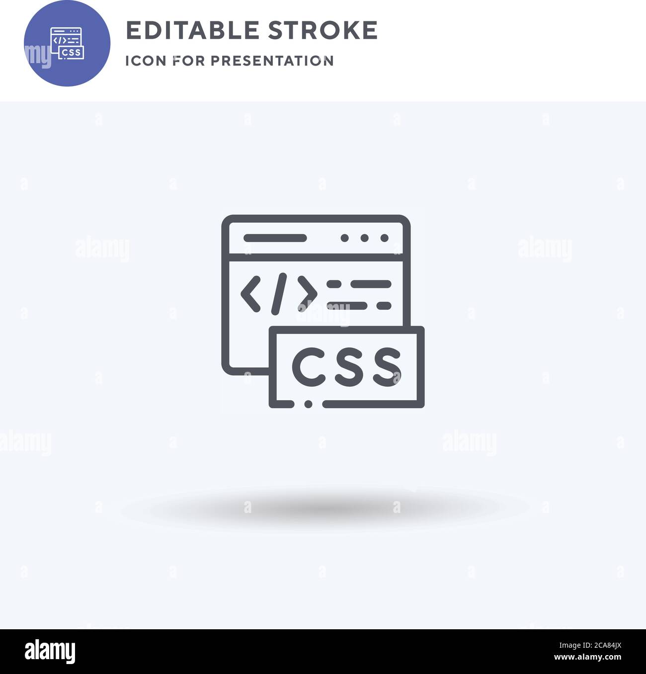 Css File icon vector, filled flat sign, solid pictogram isolated on ...