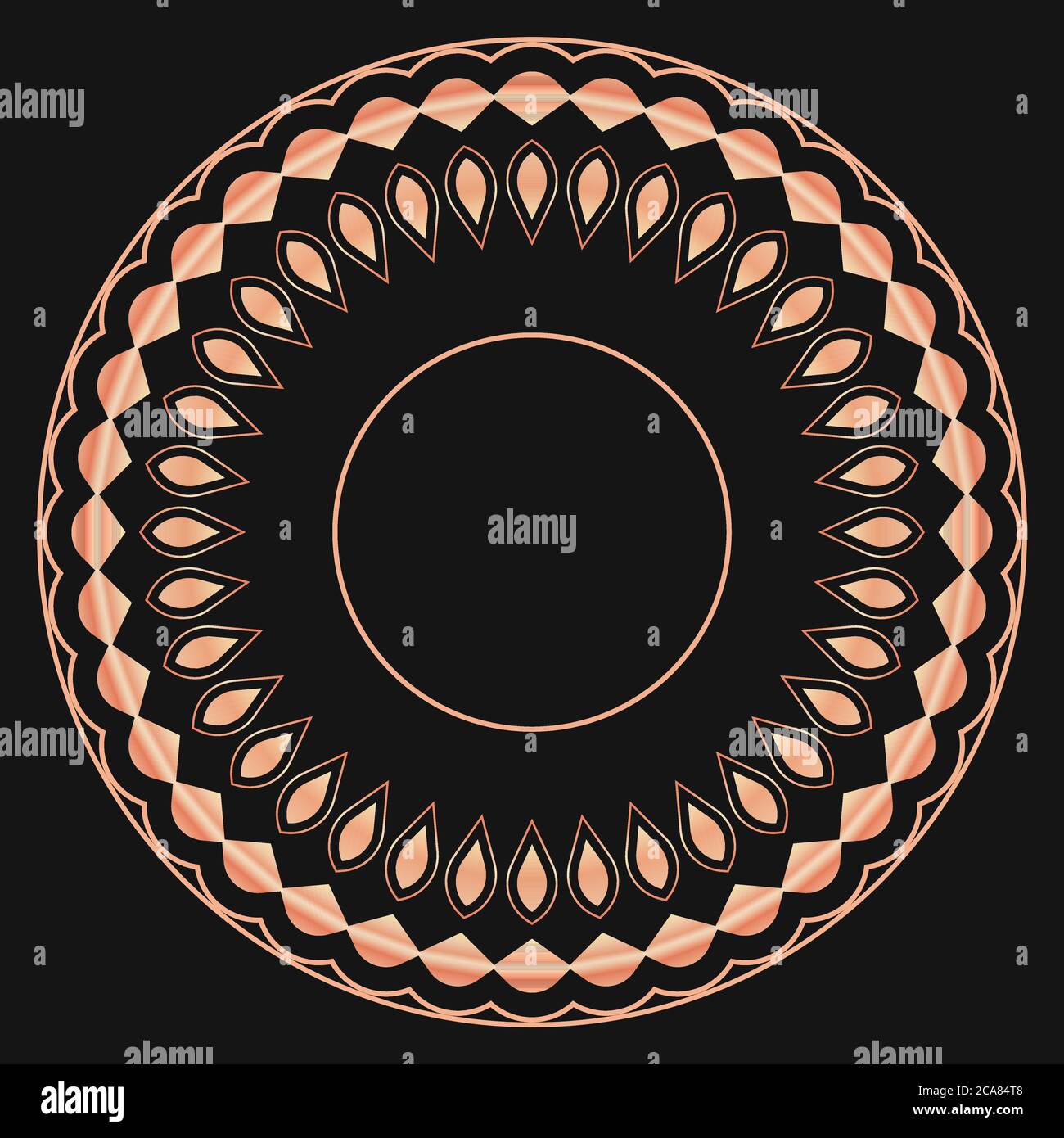 Radial pattern concept, rose gold gradient, adobe illustrator Stock