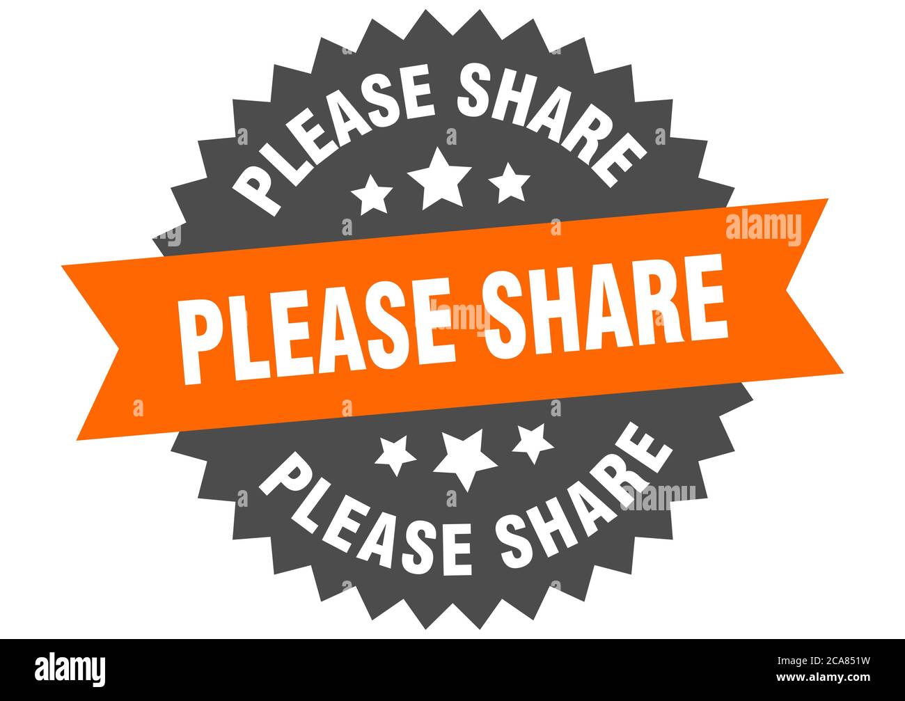 please share round isolated ribbon label. please share sign Stock ...