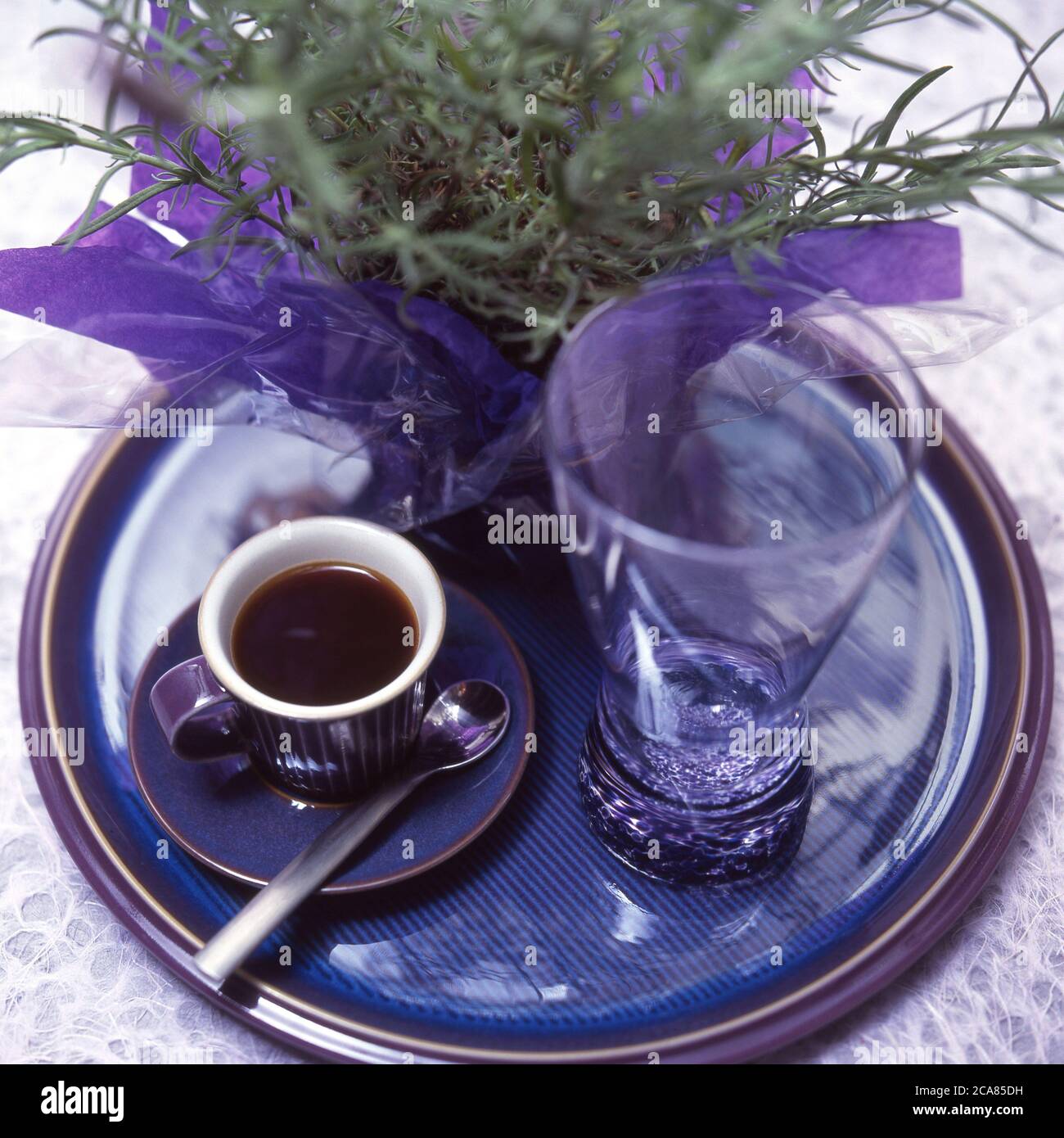 Blue Denby pottery.' studio Blue' Stock Photo