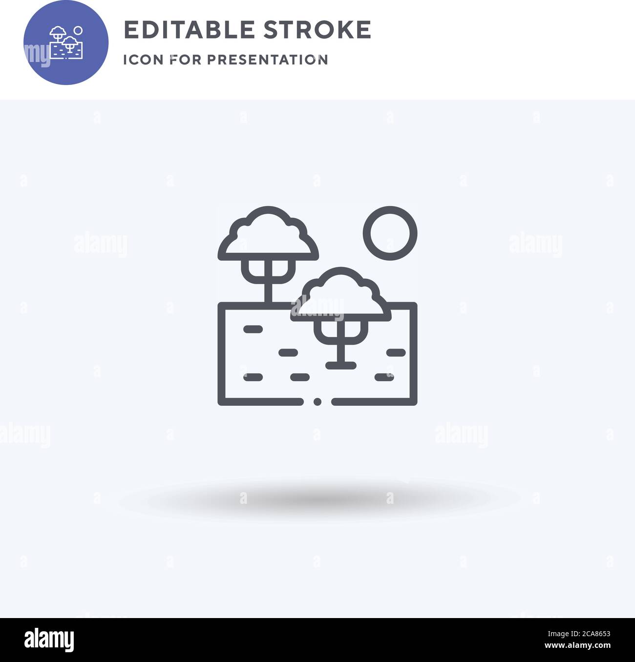 Grassland icon vector, filled flat sign, solid pictogram isolated on ...