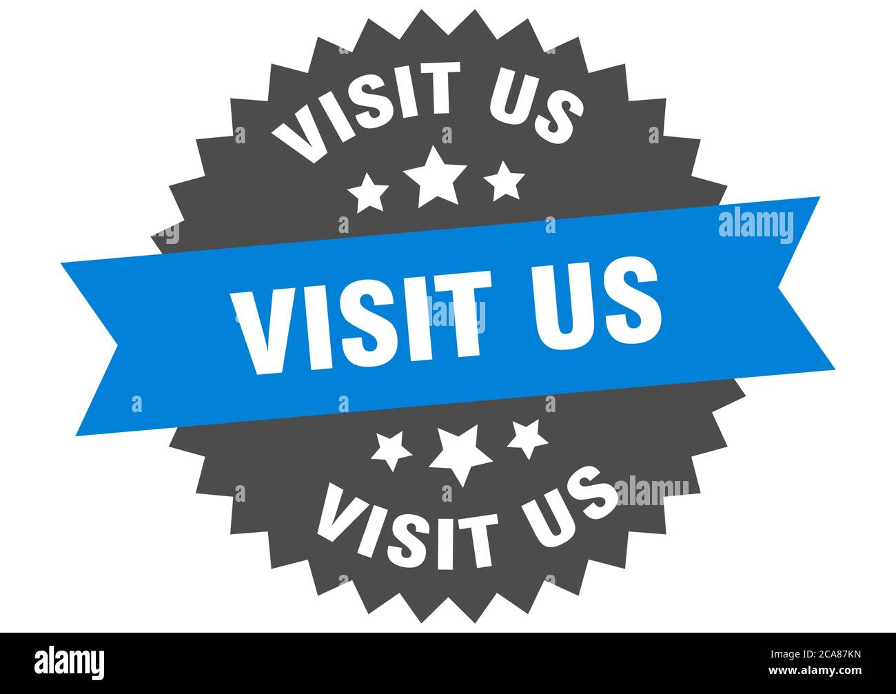visit us round isolated ribbon label. visit us sign Stock Vector Image ...