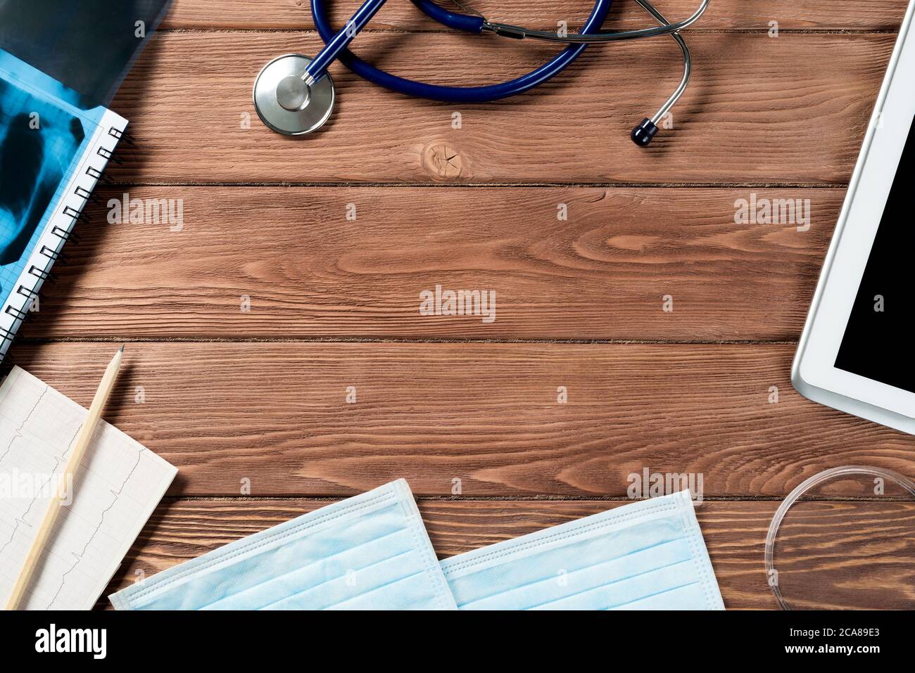 Workplace of health worker Stock Photo - Alamy