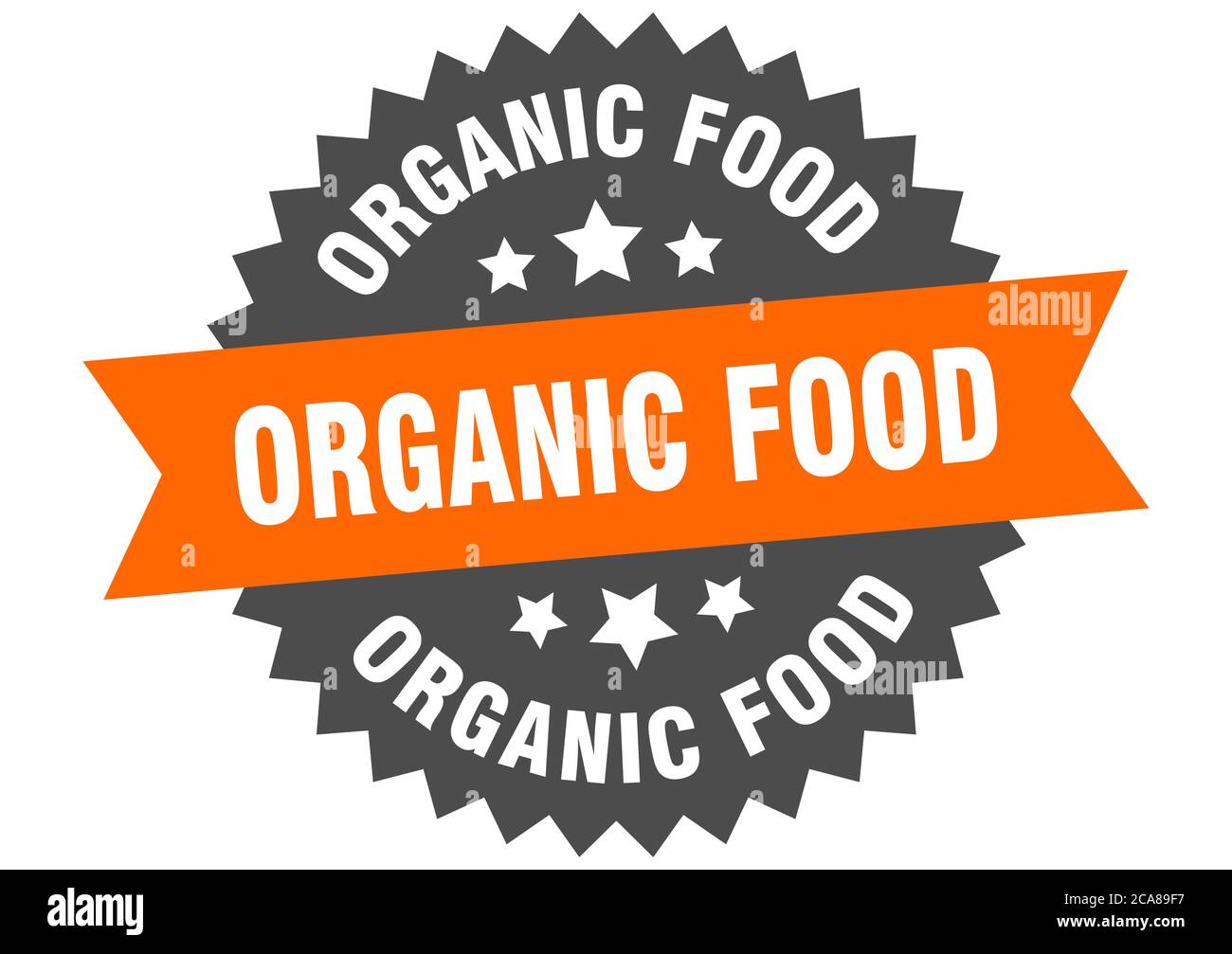organic food round isolated ribbon label. organic food sign Stock ...