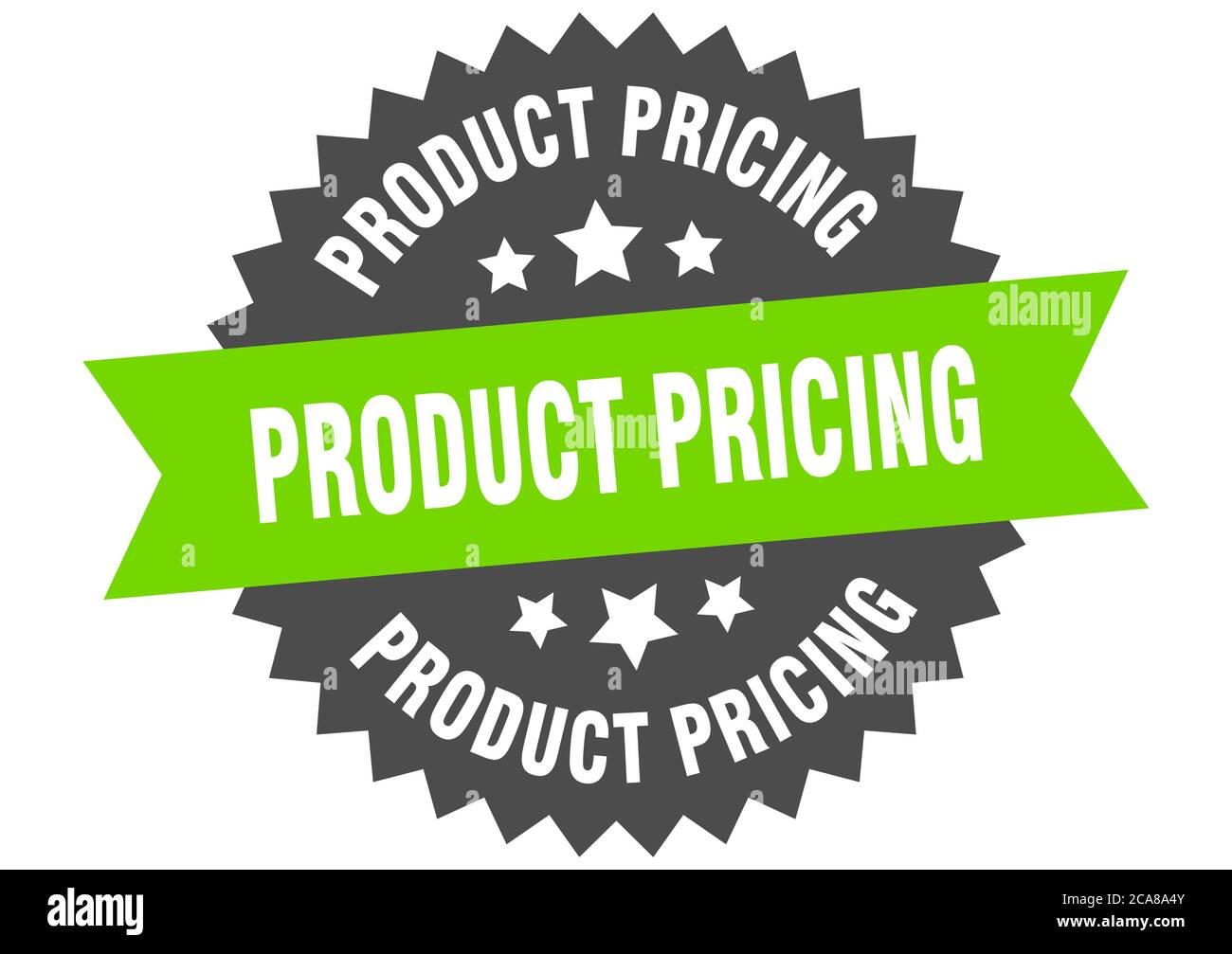 product pricing round isolated ribbon label. product pricing sign Stock ...