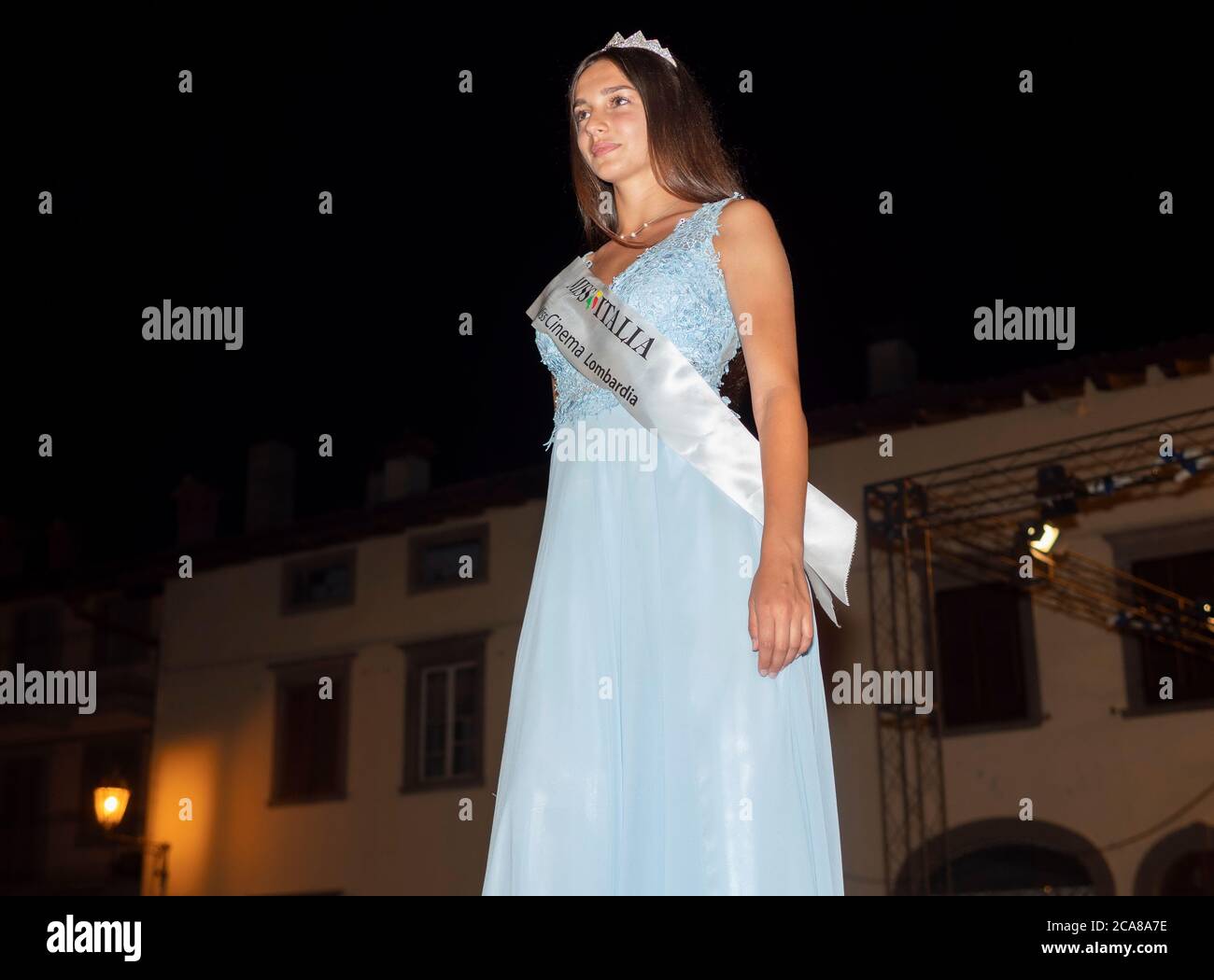 Here is the first provincial selection of Miss Italia Lombardia after the long stop for the lock down. An important day the first beauty event Stock Photo