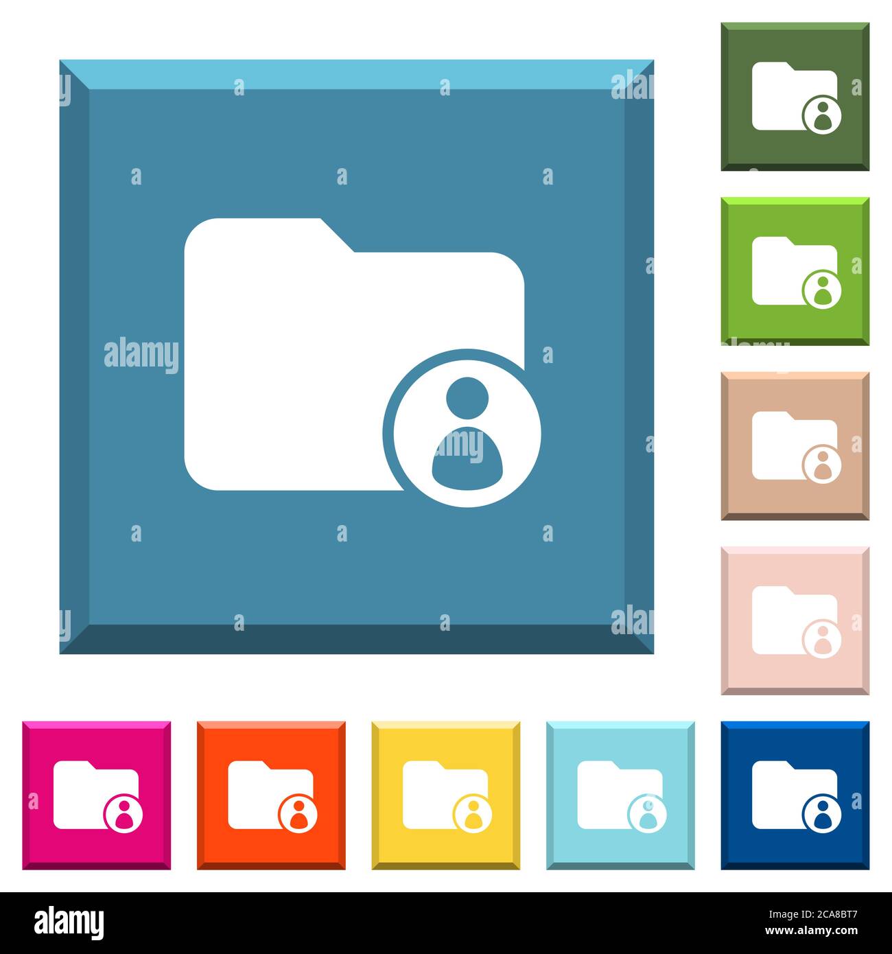 Directory owner white icons on edged square buttons in various trendy ...