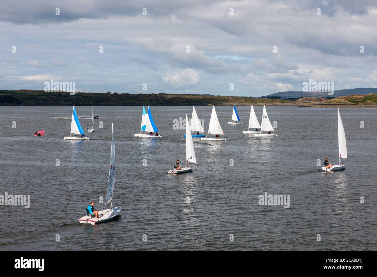 Baltimore, Cork, Ireland. 03rd May,2020. Sailboats head out for a day on the water in Baltimore Harbour in West Cork, Ireland. Credit; David Creedon / Stock Photo