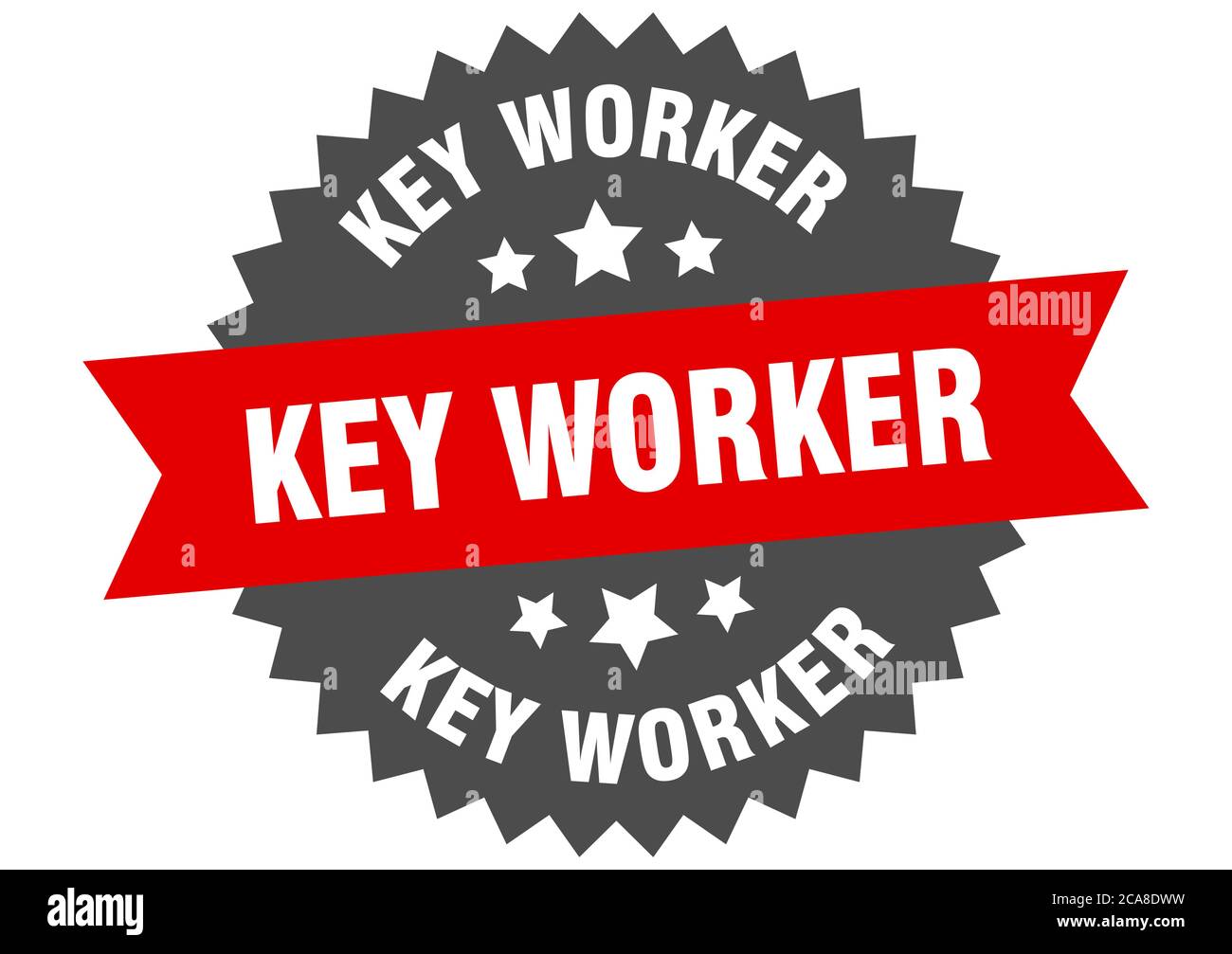 key worker round isolated ribbon label. key worker sign Stock Vector ...