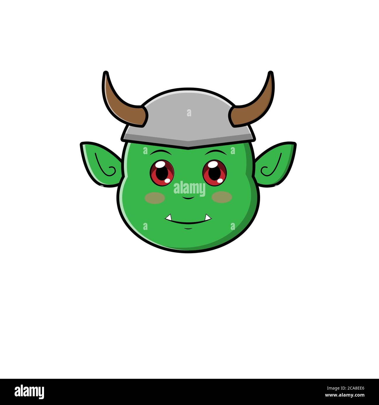 Triste ogro Emoji. Goblin emoción dolorosa aislados. Green Monster troll  face Imagen Vector de stock - Alamy