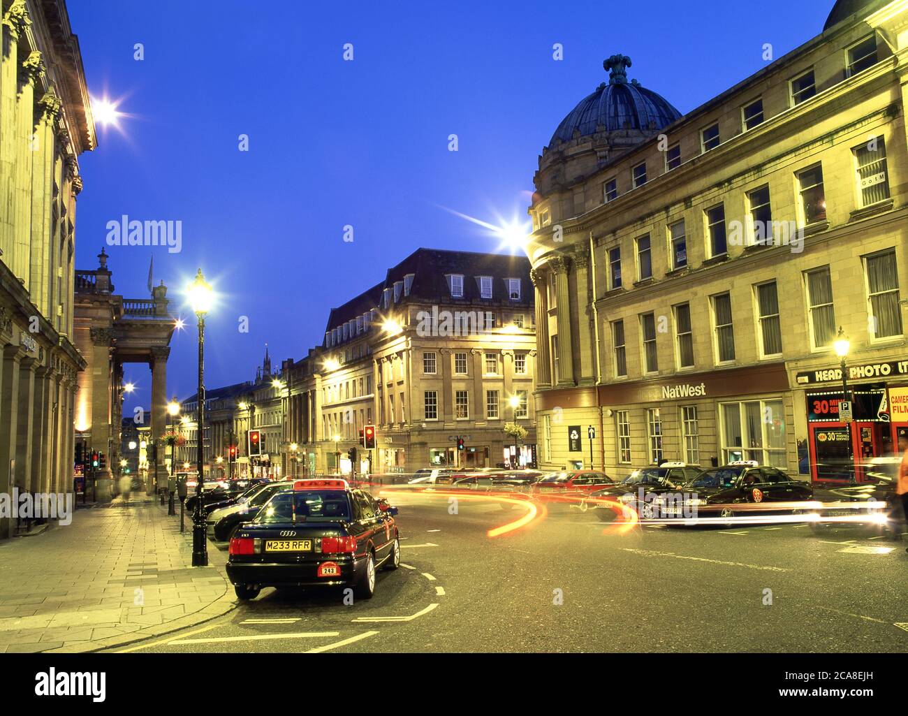 Theatre Royal and Grainger Street, Newcastle upon Tyne, England Stock