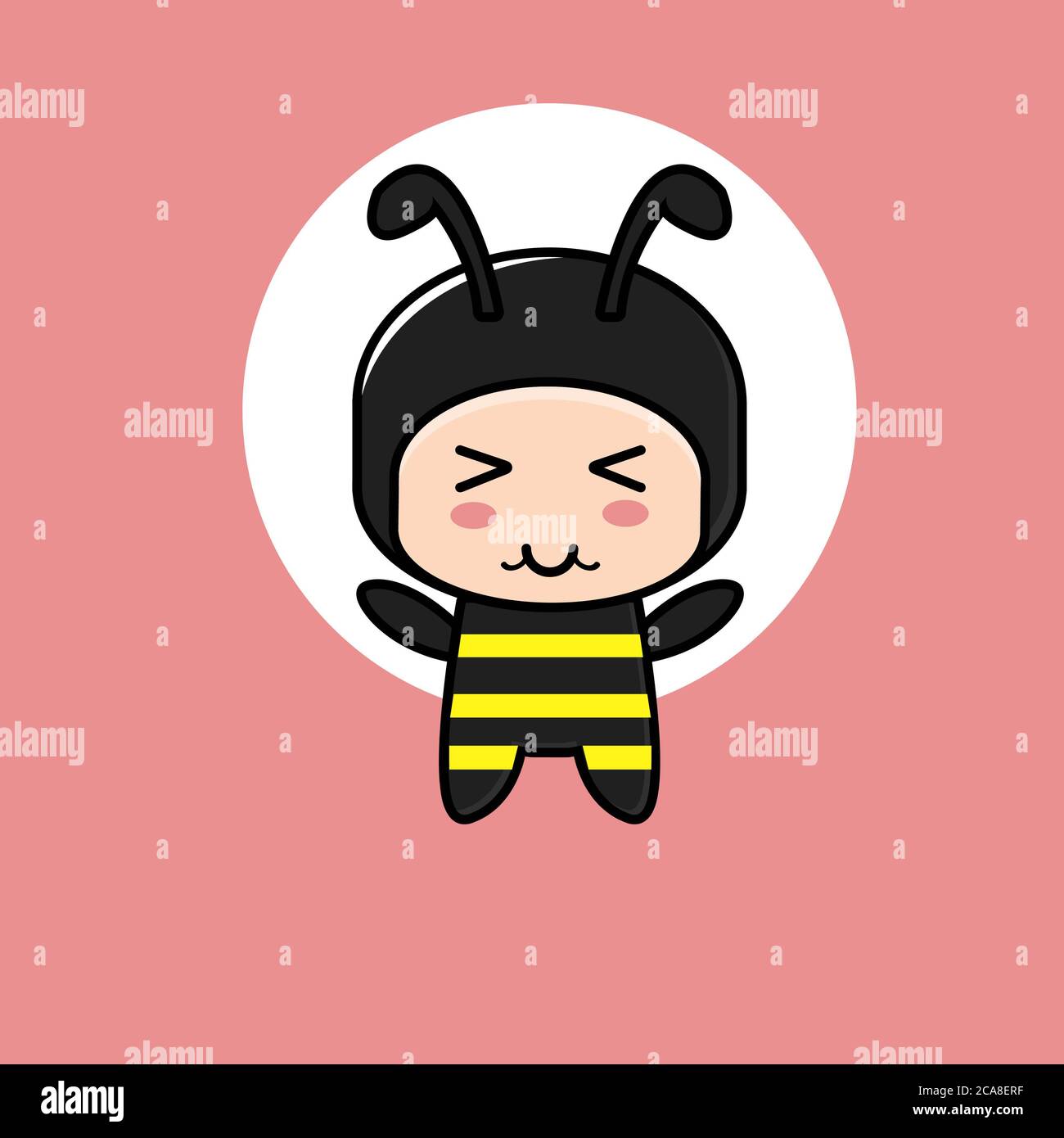 Cute Little Bee Girls Clip Art Set 