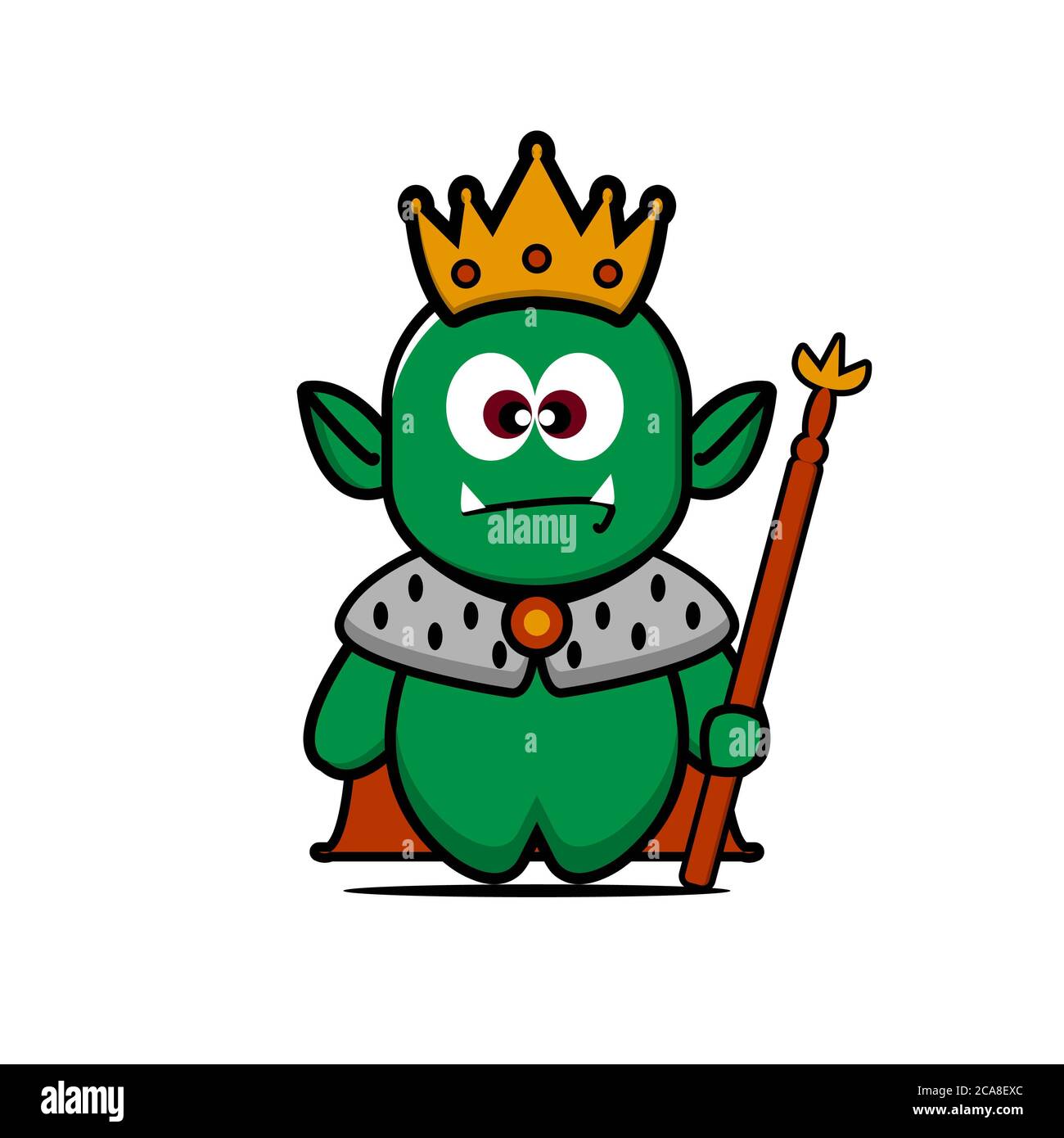 Cute Orc With Silhouette Collection Vector Cartoon Illustration Design